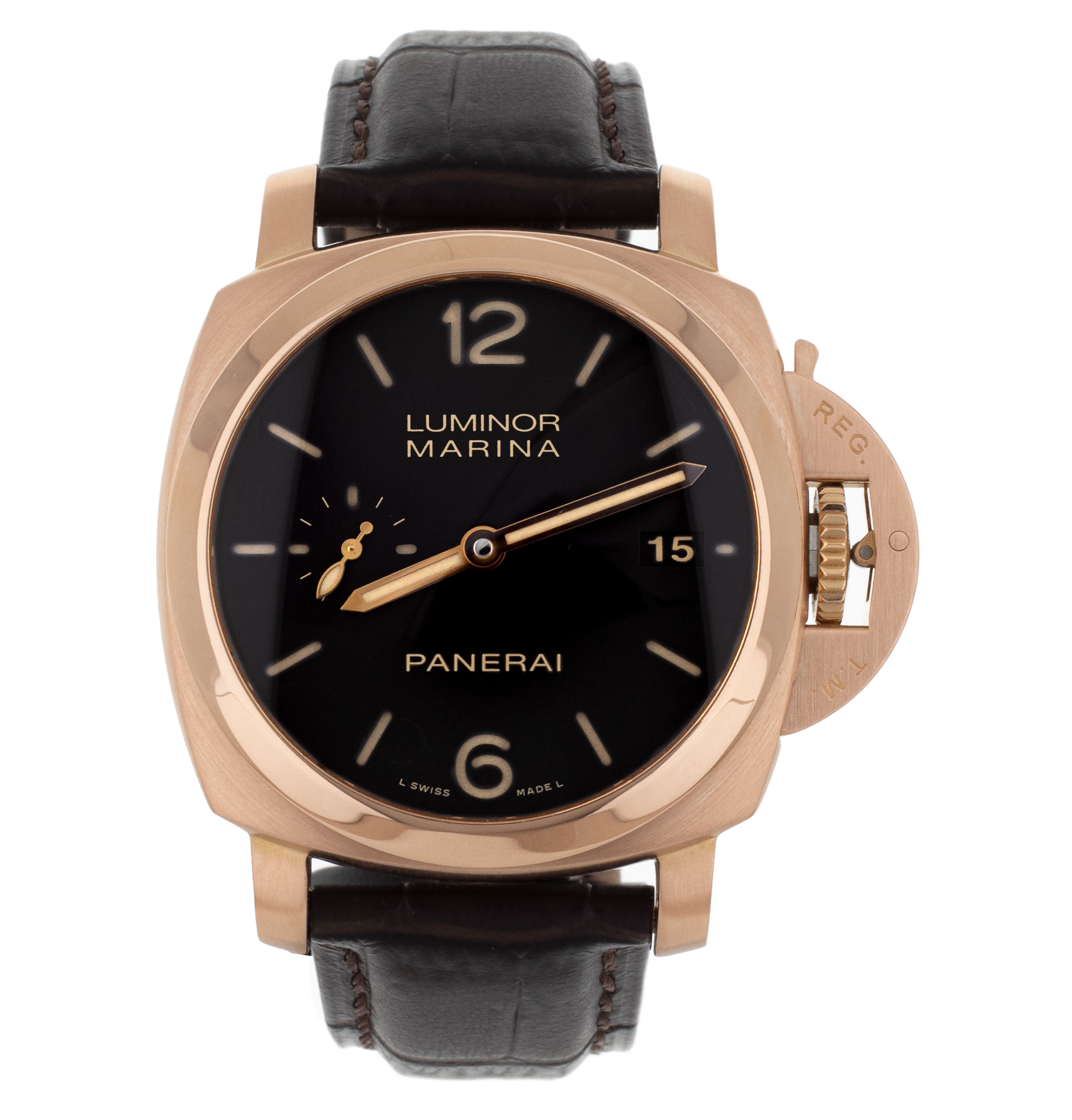 Panerai Luminor Marina 1950 3 Days Rose Gold Brown Dial 42mm PAM00393