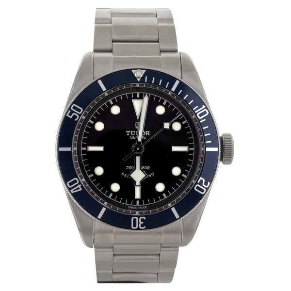 Tudor Black Bay Heritage Stainless Steel Black Dial Blue Bezel 41mm 79220
