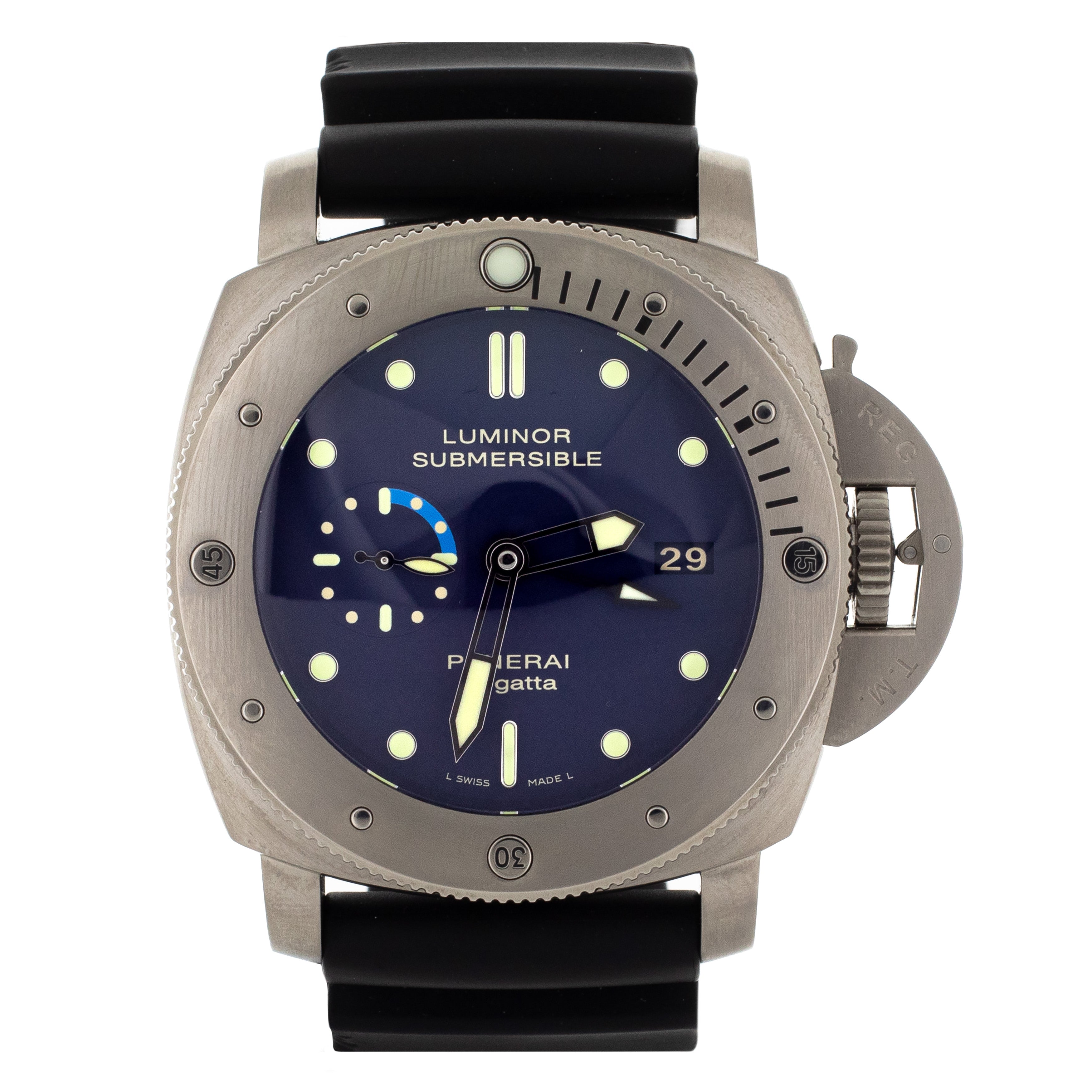 Panerai Luminor 1950 Submersible Regatta Titanium Blue Dial 45mm PAM00371