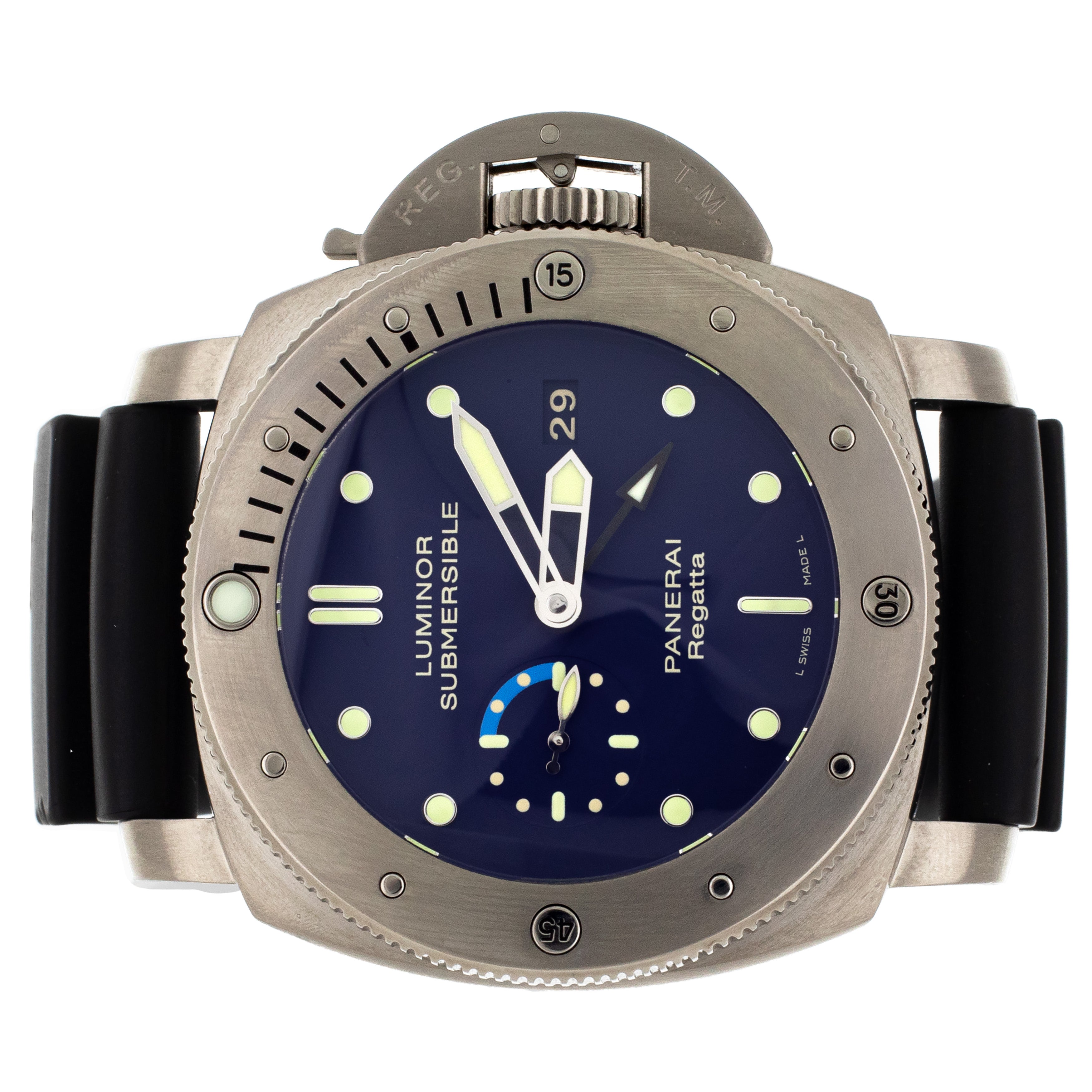 Panerai Luminor 1950 Submersible Regatta Titanium Blue Dial 45mm PAM00