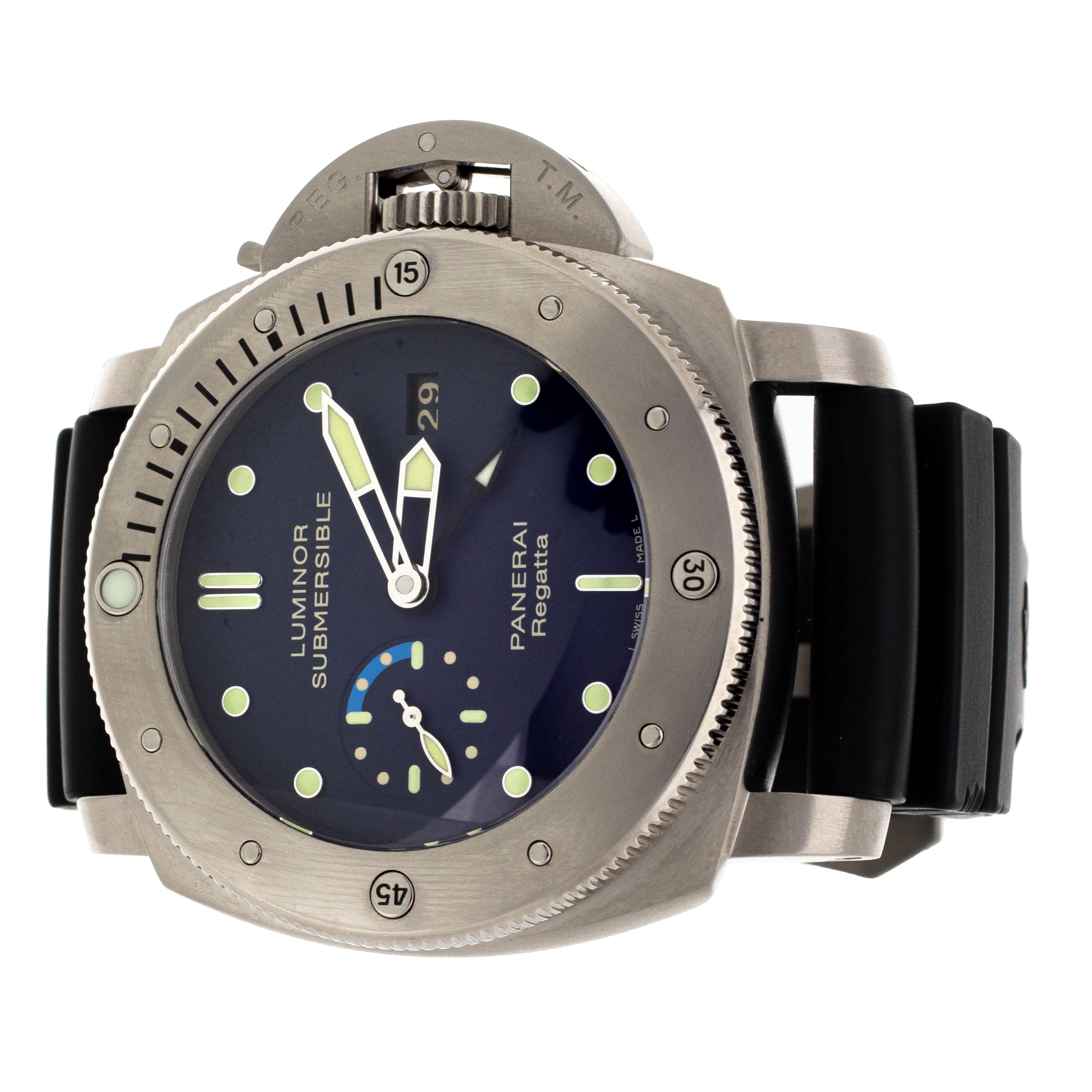 Panerai Luminor 1950 Submersible Regatta Titanium Blue Dial 45mm PAM00