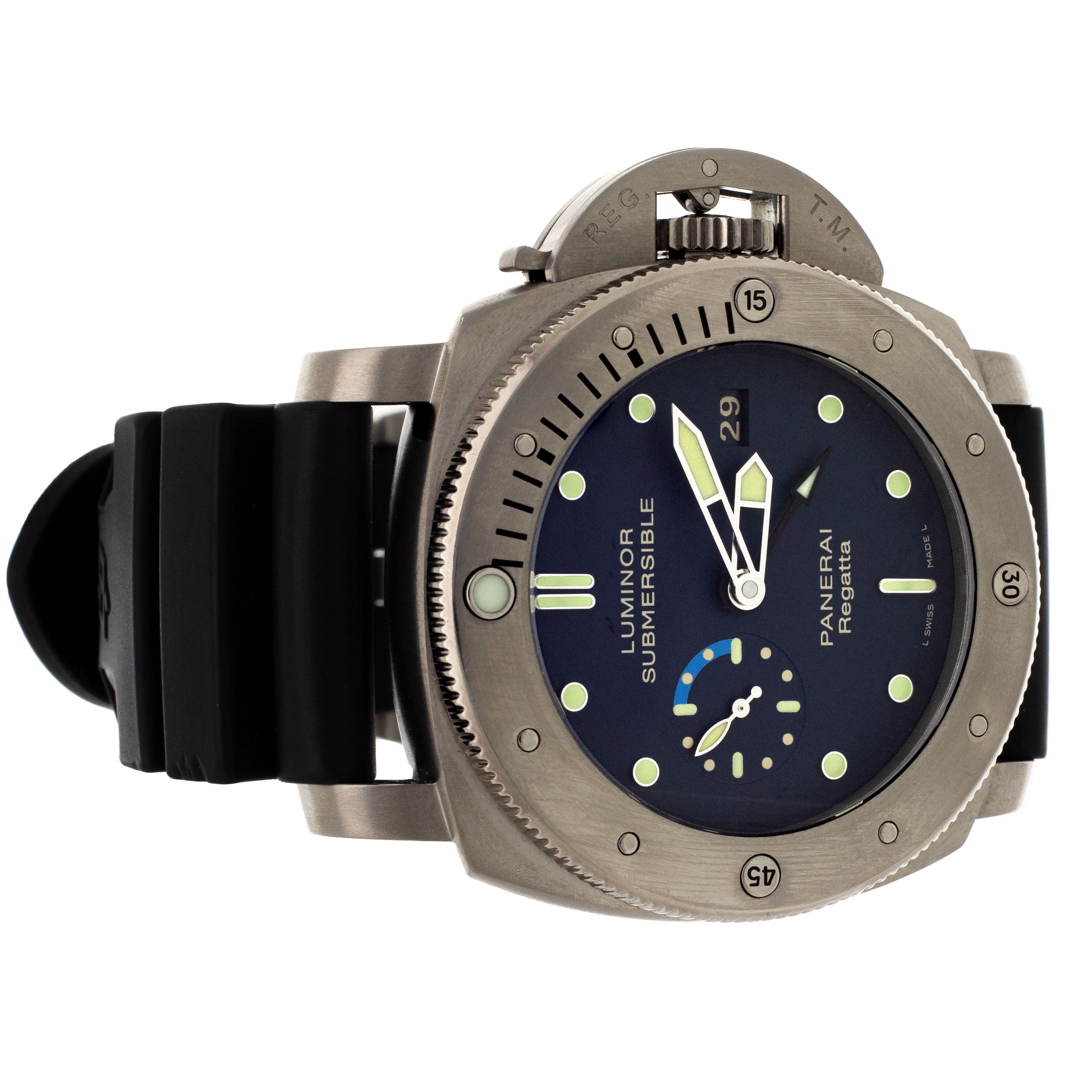 Panerai Luminor 1950 Submersible Regatta Titanium Blue Dial 45mm PAM00