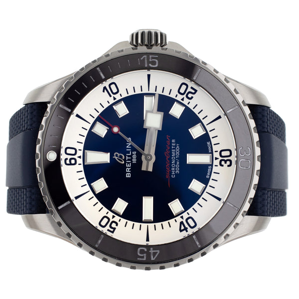 Breitling Superocean Stainless Steel Blue Dial Rubber 44mm A17376 Full Set