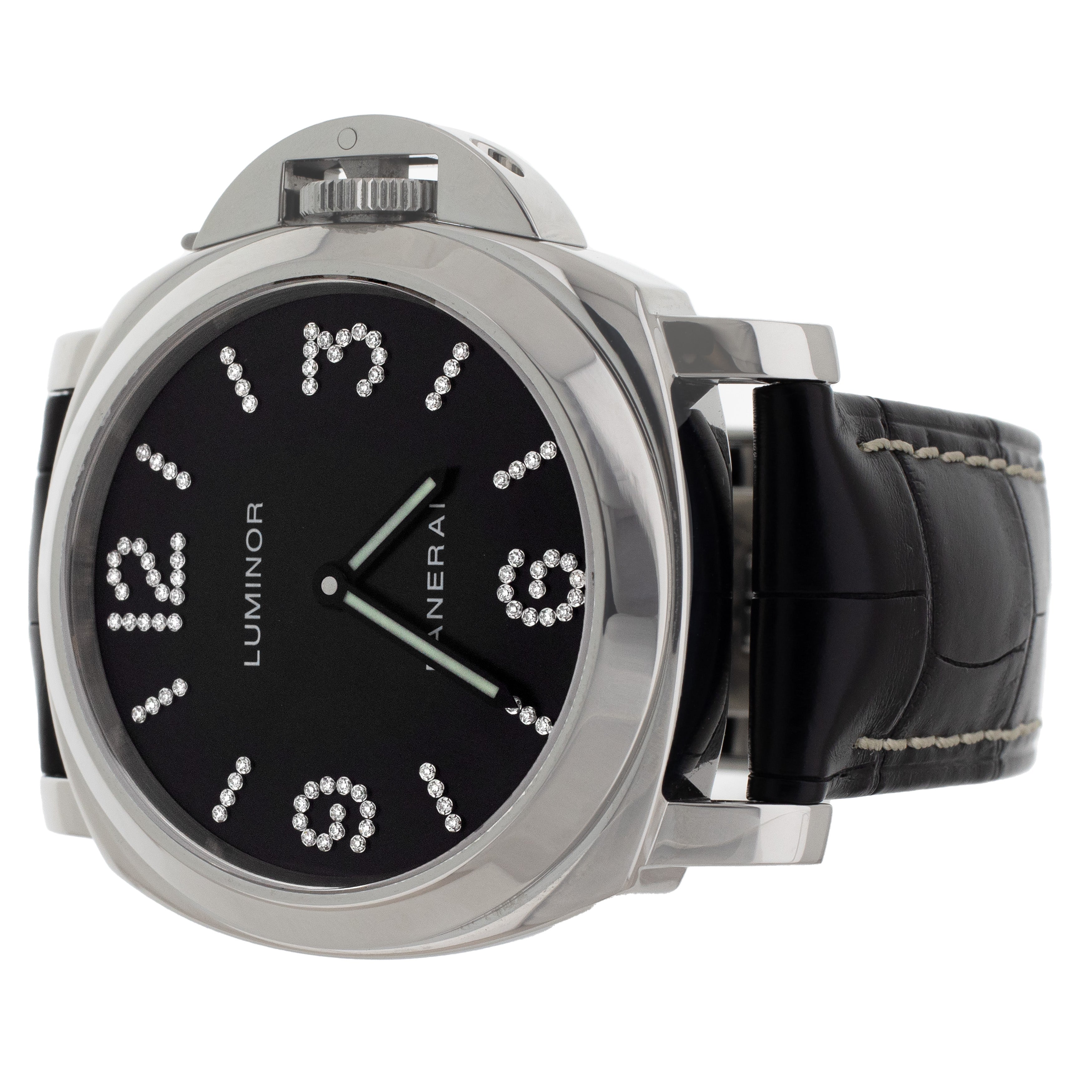 Panerai Luminor LE Diamond Marker Black Dial Stainless Steel Manual 44