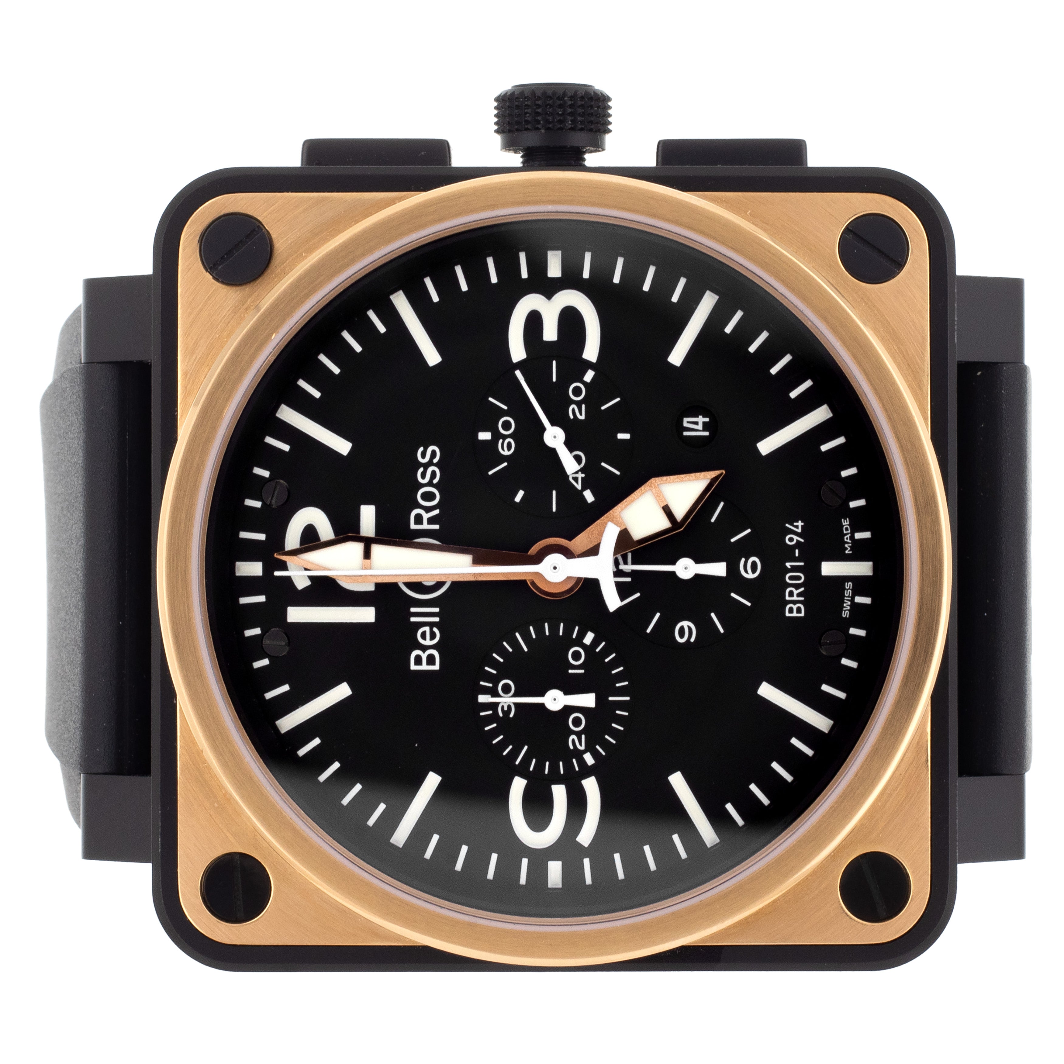 Bell Ross BR01 94 Chronograph Black Dial Rose Gold 46mm