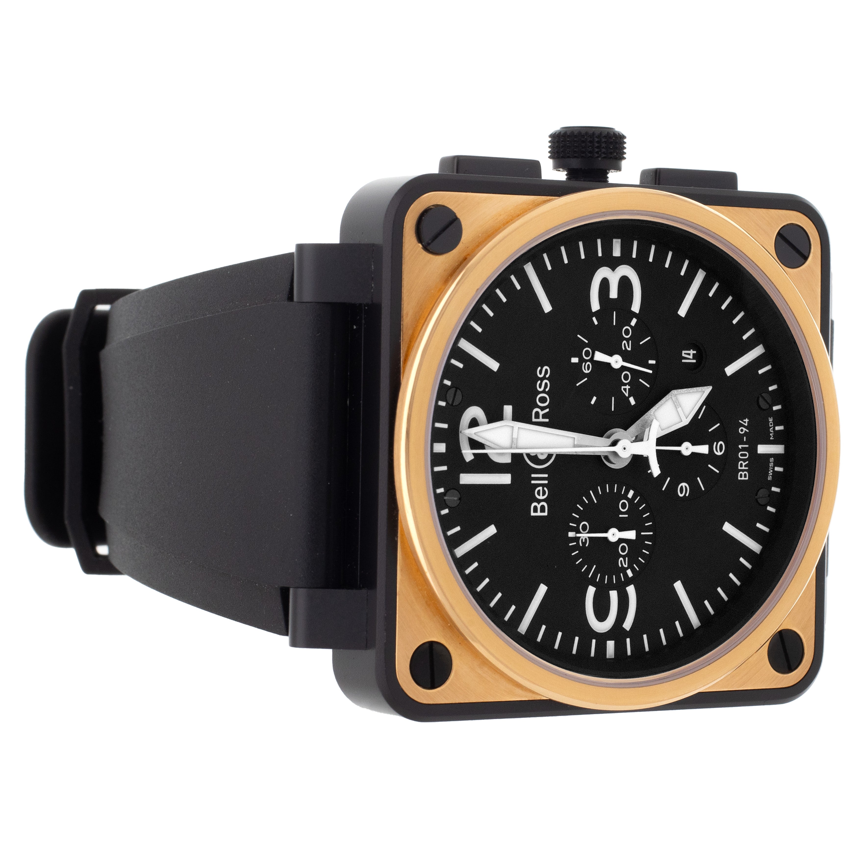 Bell Ross BR01 94 Chronograph Black Dial Rose Gold 46mm