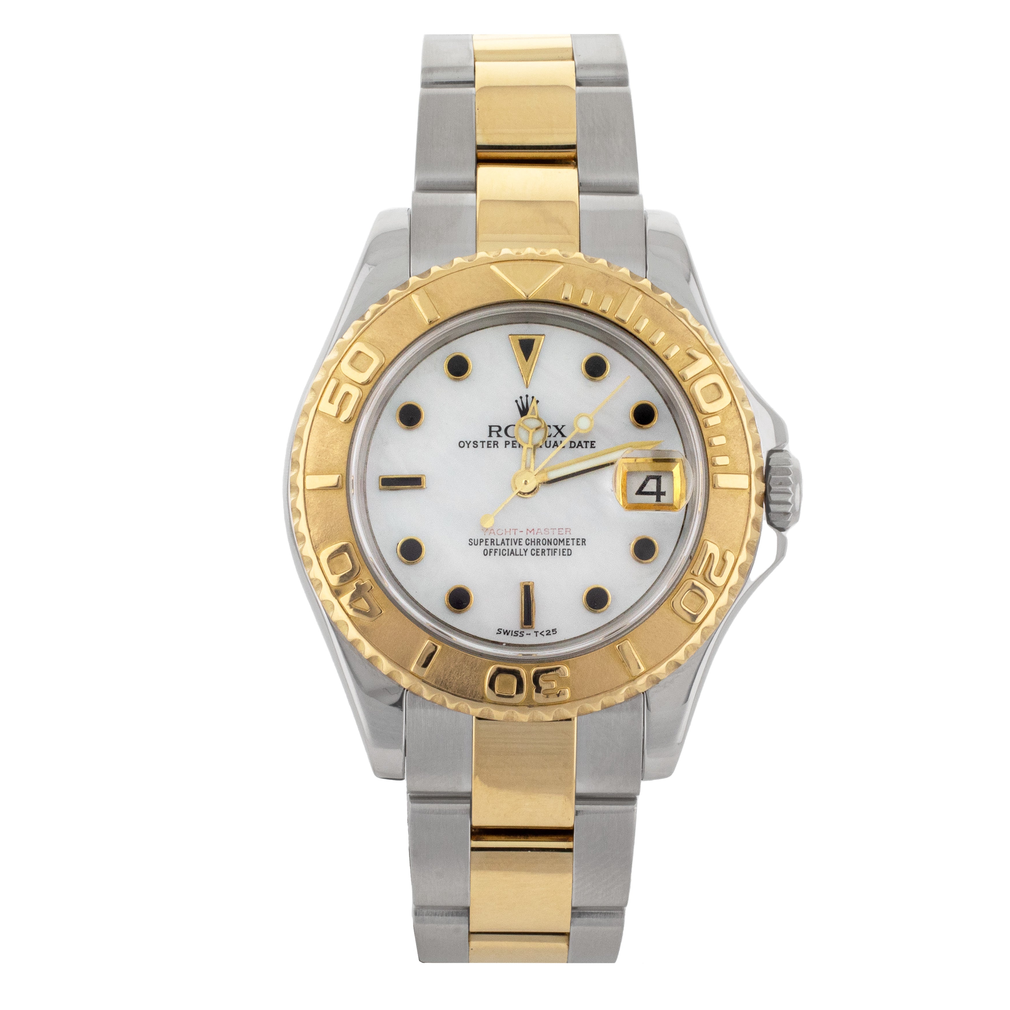 Rolex Yacht Master Mother Of Pearl Dial Steel Yellow Gold 35MM 68623 Watch Only