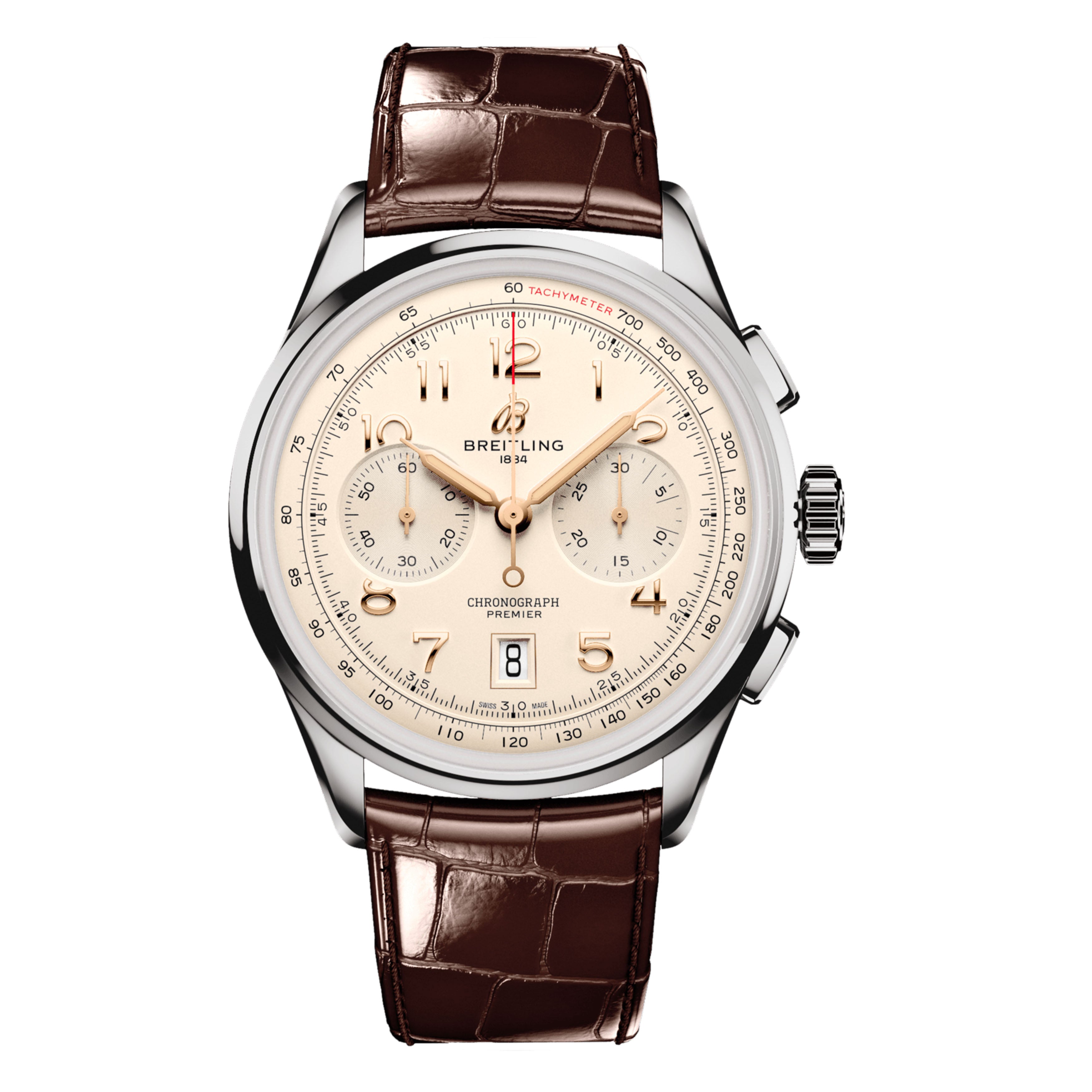 Breitling Premier B01 Chronograph Watch, 42mm Cream Dial, AB0145211G1P1