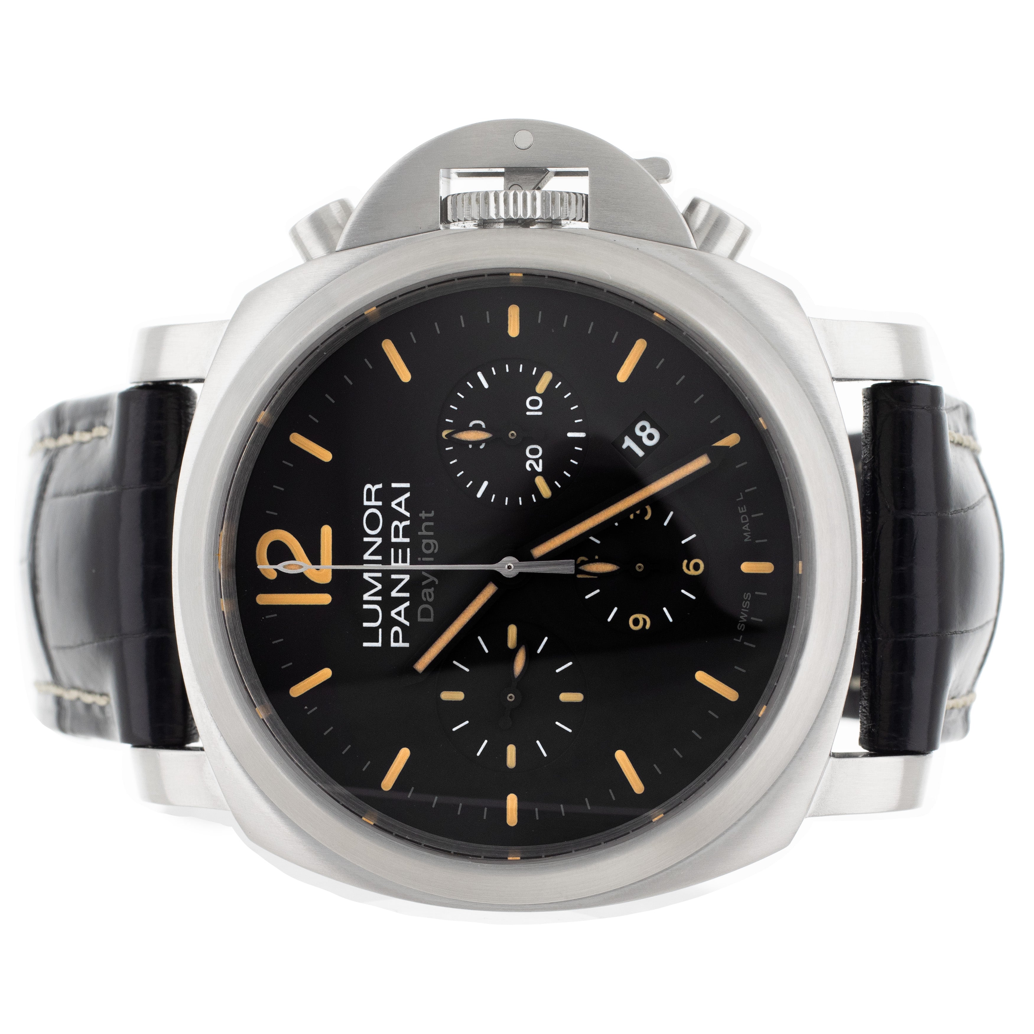 Panerai Luminor Daylight Chronograph Stainless Steel Black Dial 44mm PAM00356