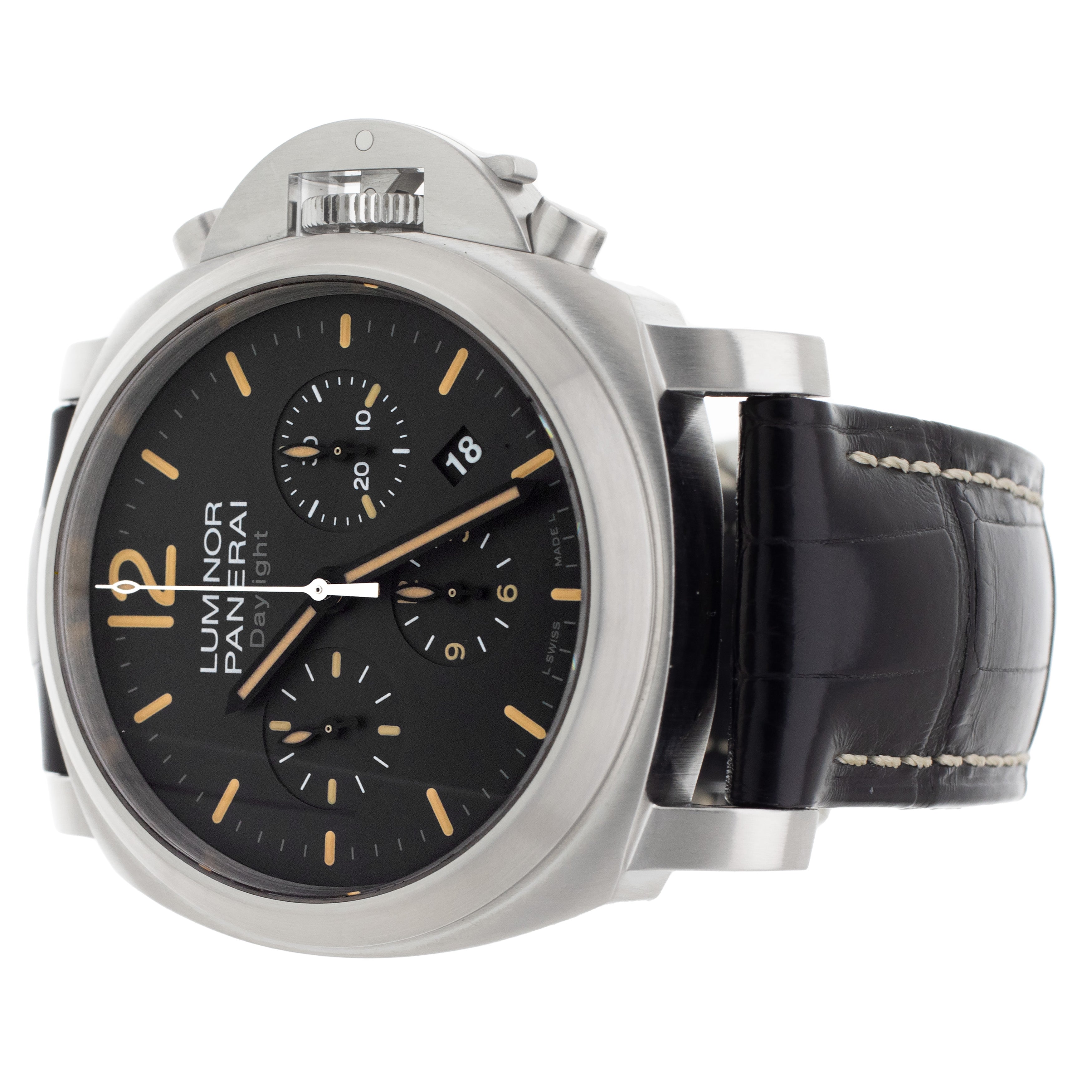 Panerai Luminor Daylight Chronograph Stainless Steel Black Dial 44mm P