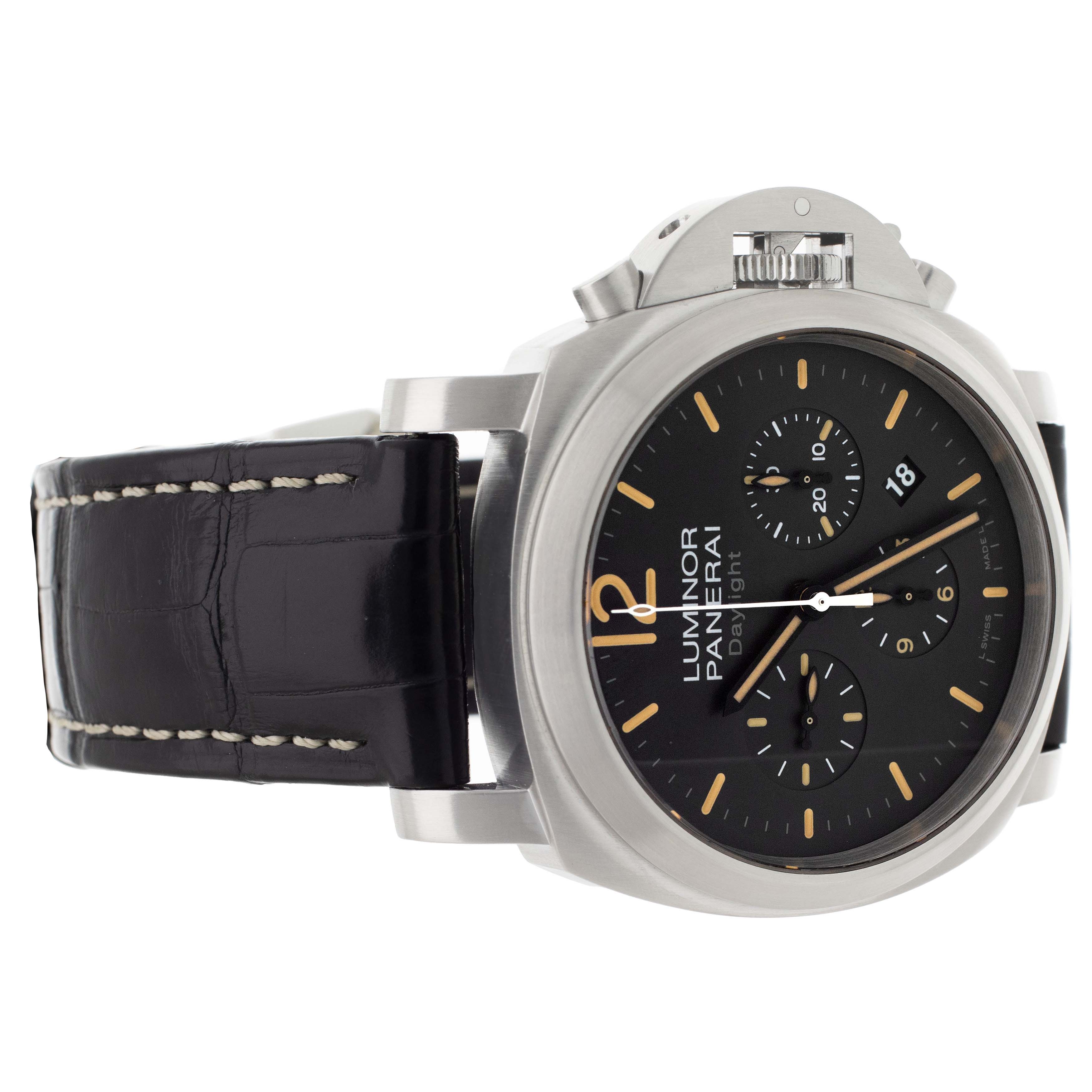 Panerai Luminor Daylight Chronograph Stainless Steel Black Dial 44mm P