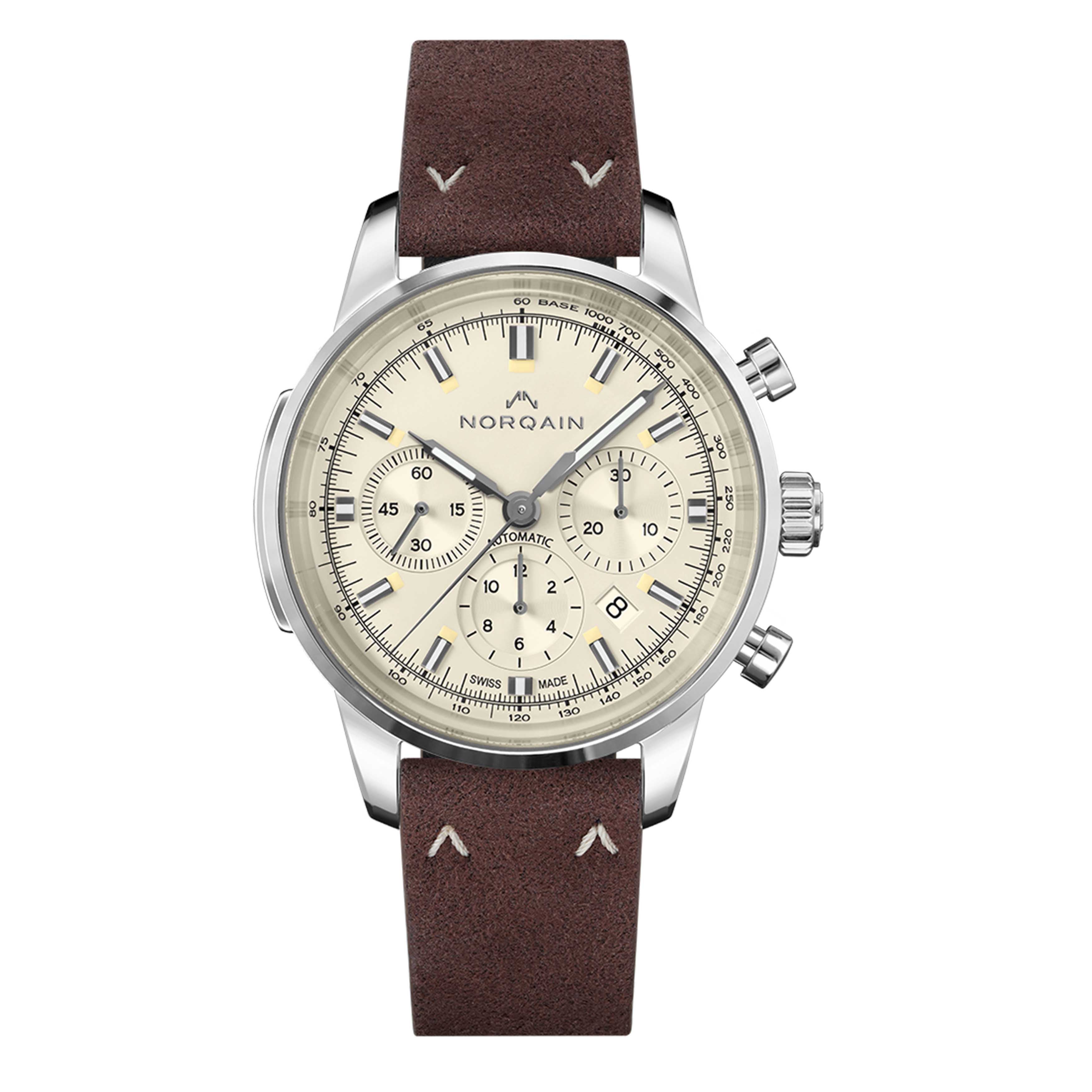 Norqain Freedom 60 Chrono watch, 43mm Cream Dial, N2200S22C/C221/20EN.18S