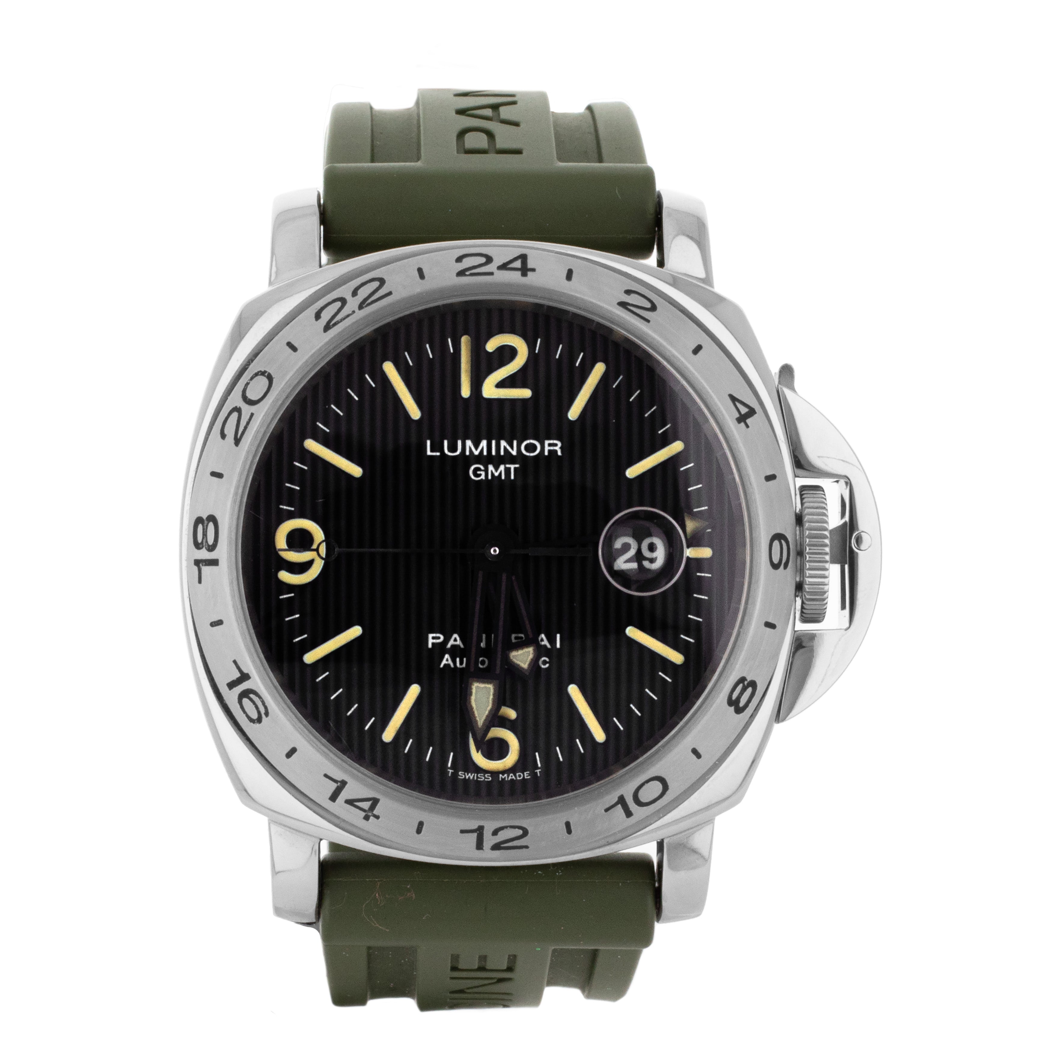 Panerai Luminor GMT Tuxedo Dial Stainless Steel PAM00029 44mm Watch On