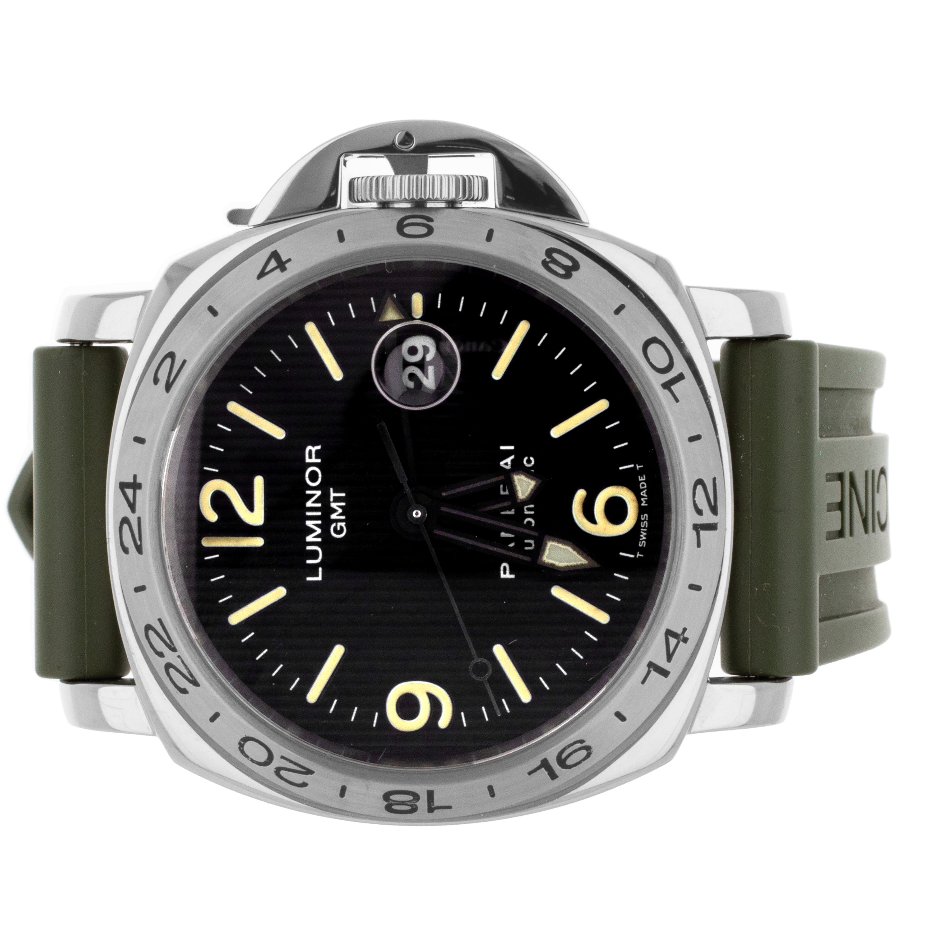 Panerai Luminor GMT Tuxedo Dial Stainless Steel PAM00029 44mm Watch On