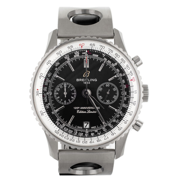 Breitling Navitimer 125th Anniversary Stainless Steel Black Dial 43mm A26322 Watch Only