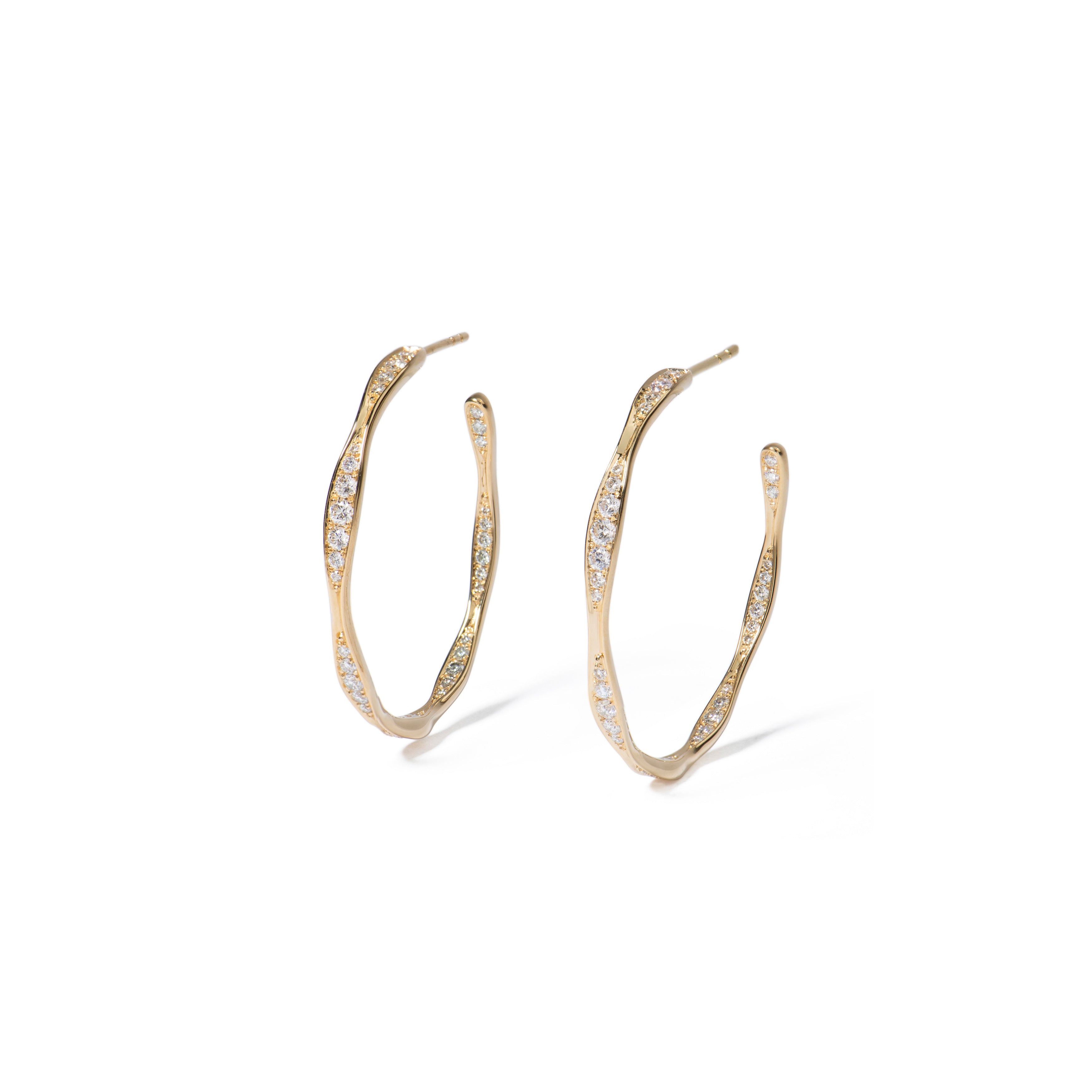 18K Yellow Gold Maria Canale Diamond Ear Cuff Earrings