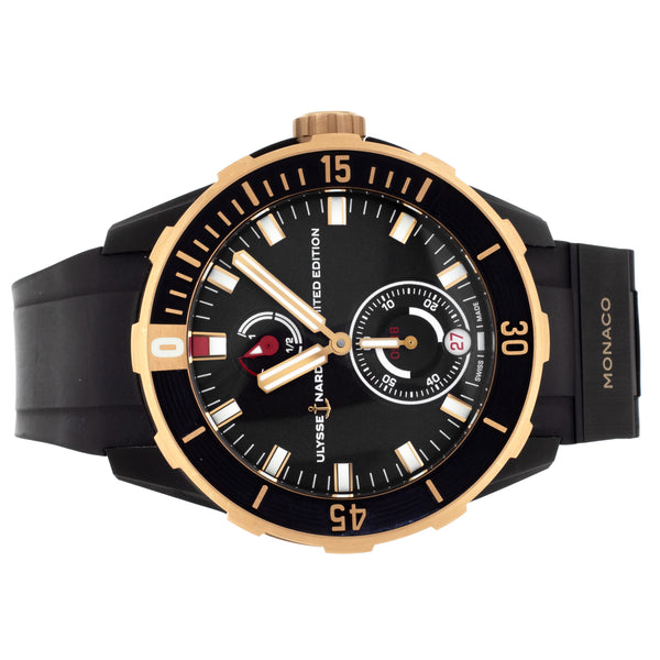 Ulysse Nardin Diver Monaco Rose Gold Black Dial 44mm 1185-170/Black-Mon Full Set