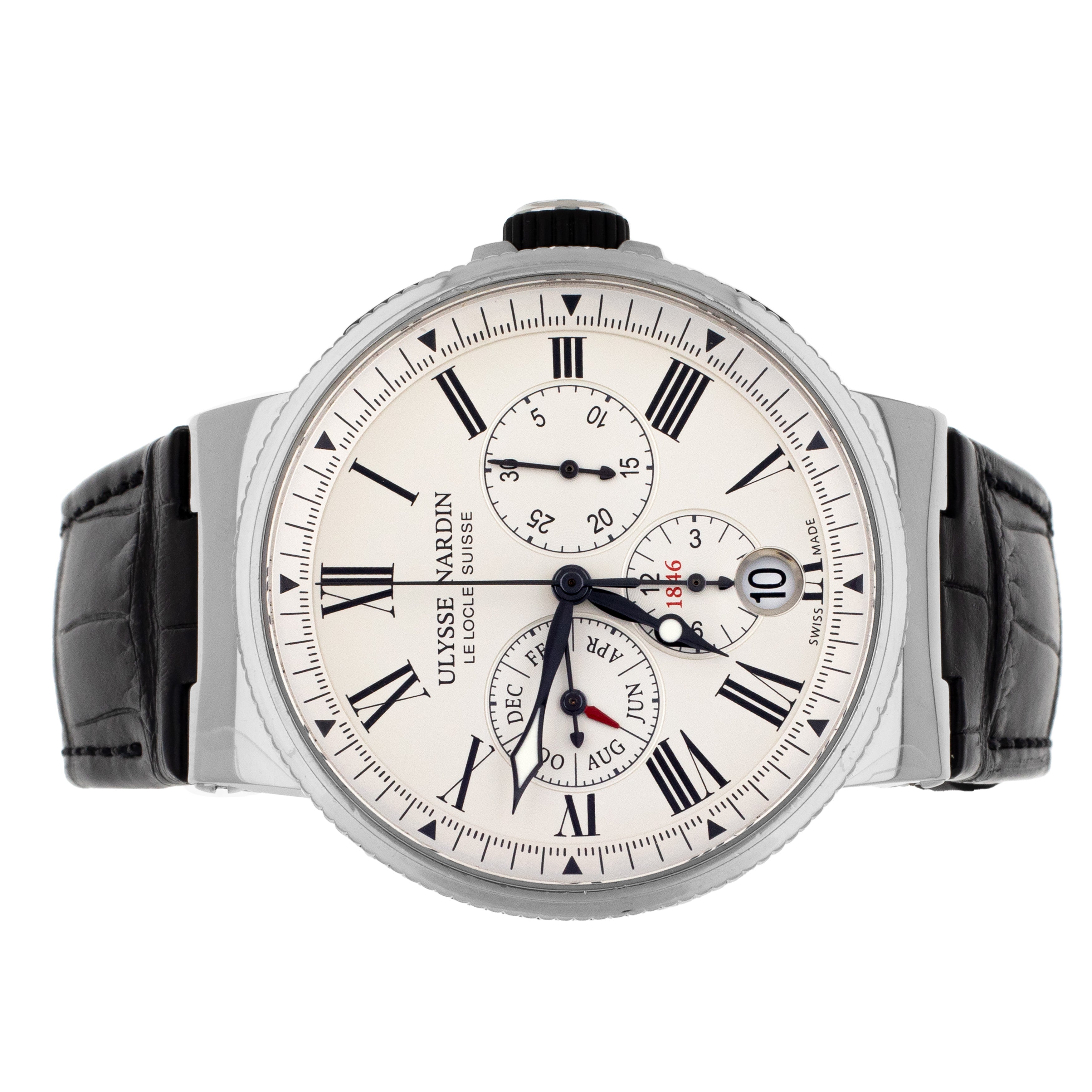 Ulysse Nardin Marine Chronograph Stainless Steel White Dial 43mm 1533