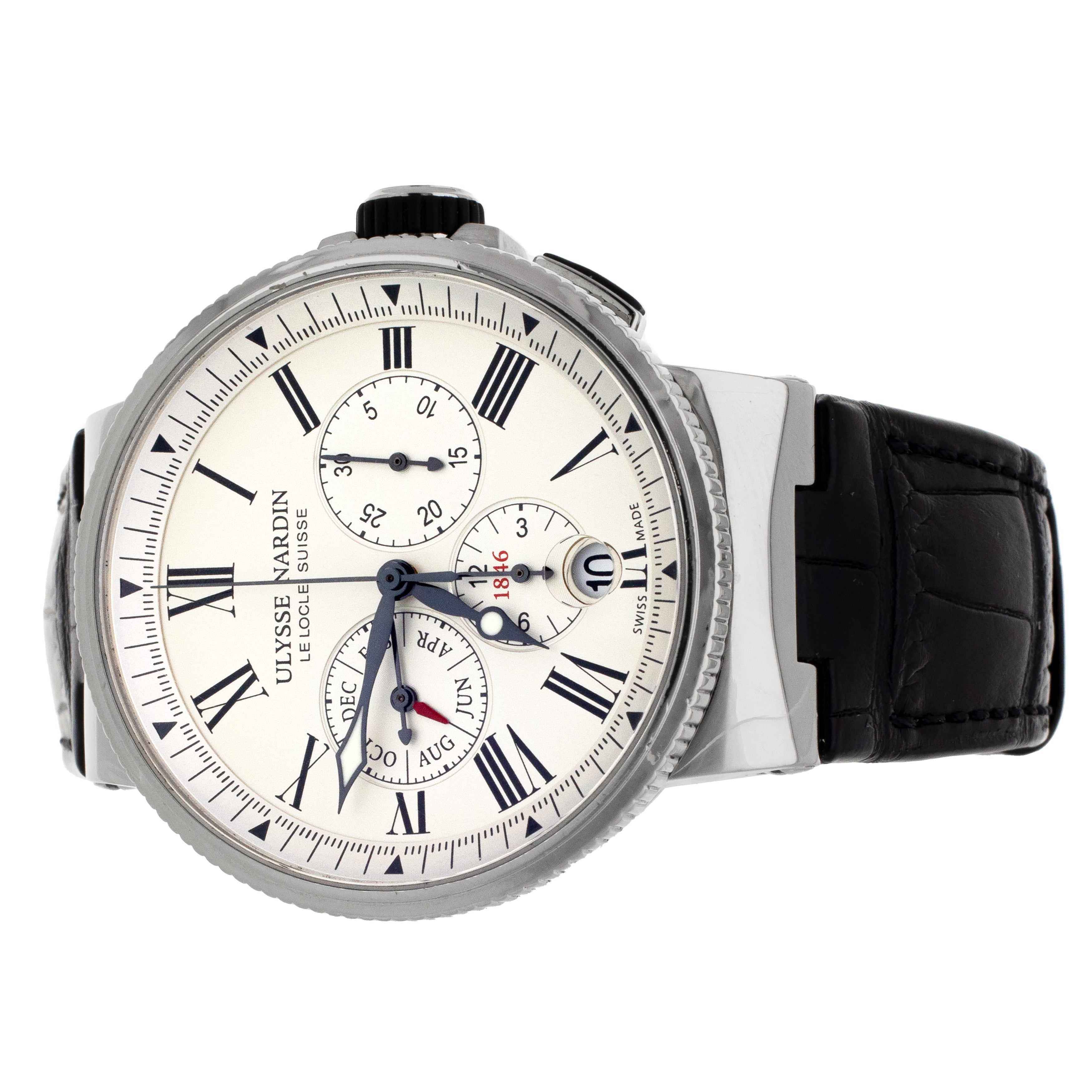 Ulysse Nardin Marine Chronograph Stainless Steel White Dial 43mm 1533