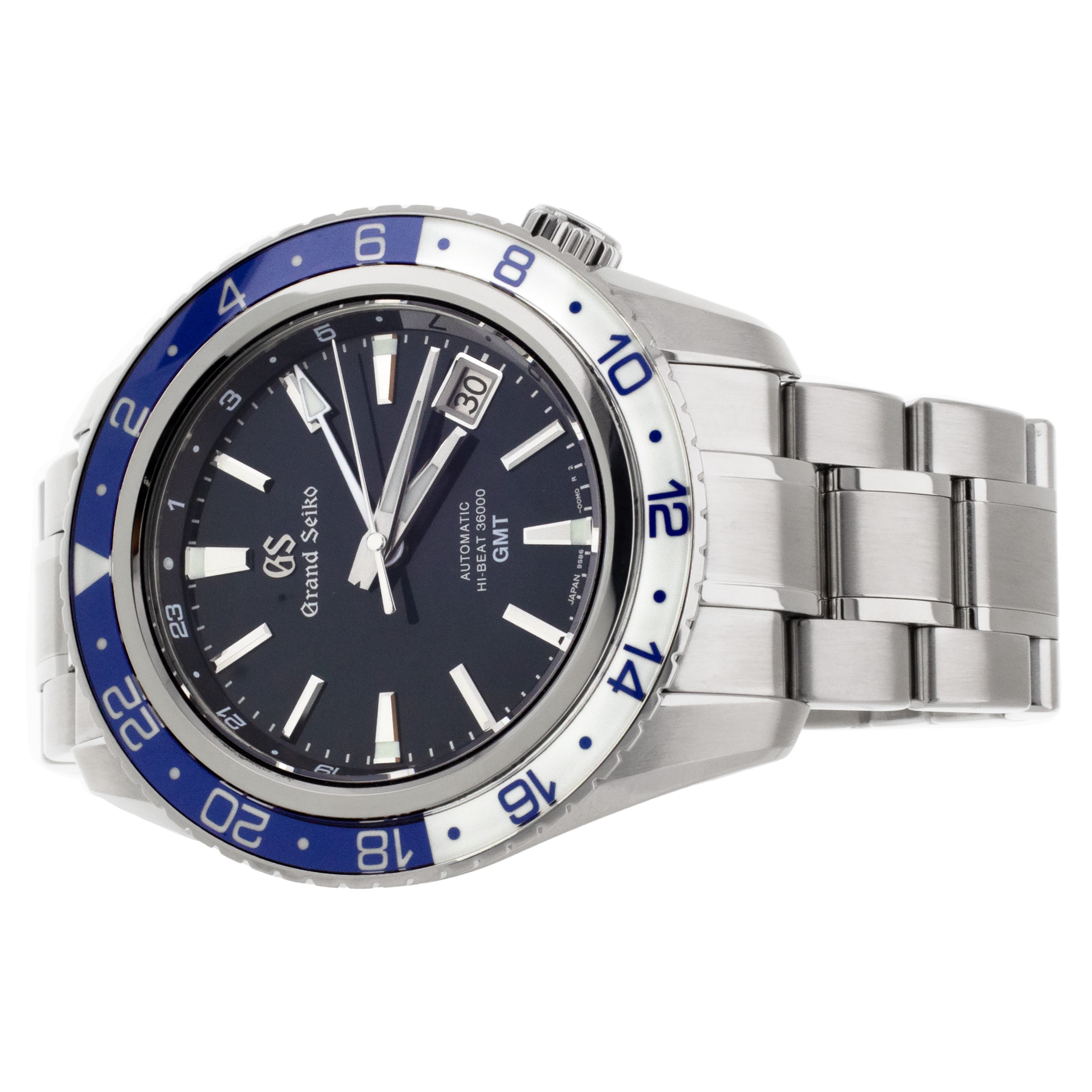 Grand Seiko Sport GMT Hi-Beat Stainless Steel Blue 44mm SBGJ237 Full Set