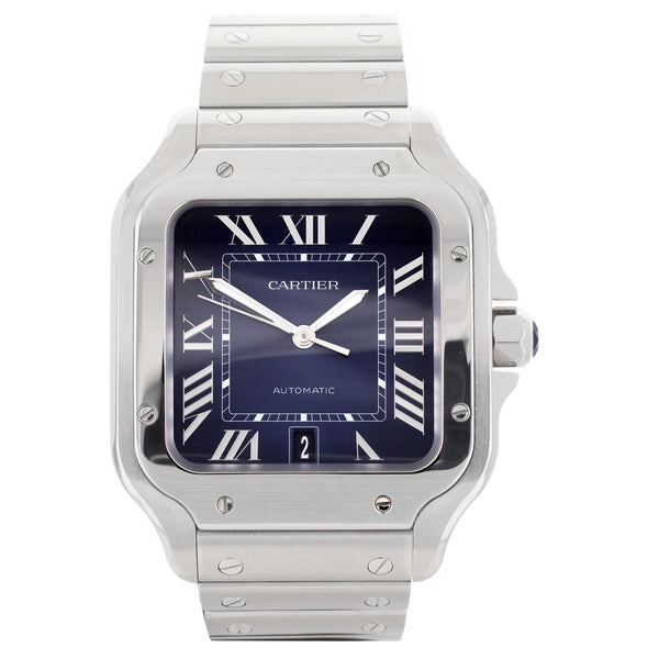 Cartier Santos De Cartier Stainless Steel Blue Dial 40mm WSSA0030 Full Set