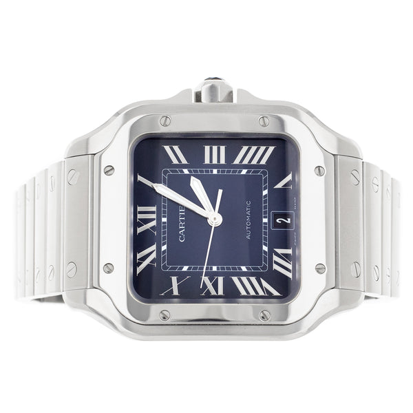 Cartier Santos De Cartier Stainless Steel Blue Dial 40mm WSSA0030 Full Set