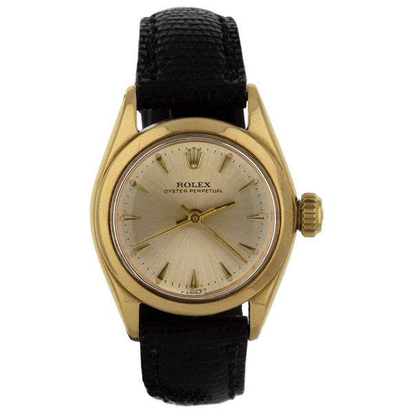 Rolex Oyster Perpetual Yellow Gold Champagne Dial 25mm 6618 Watch Only