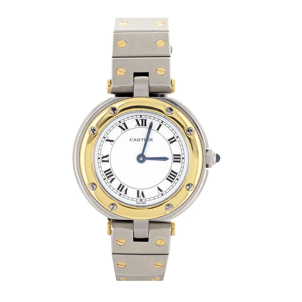 Cartier Santos Ronde Vendome Stainless Steel Yellow Gold white dial 27mm 8191