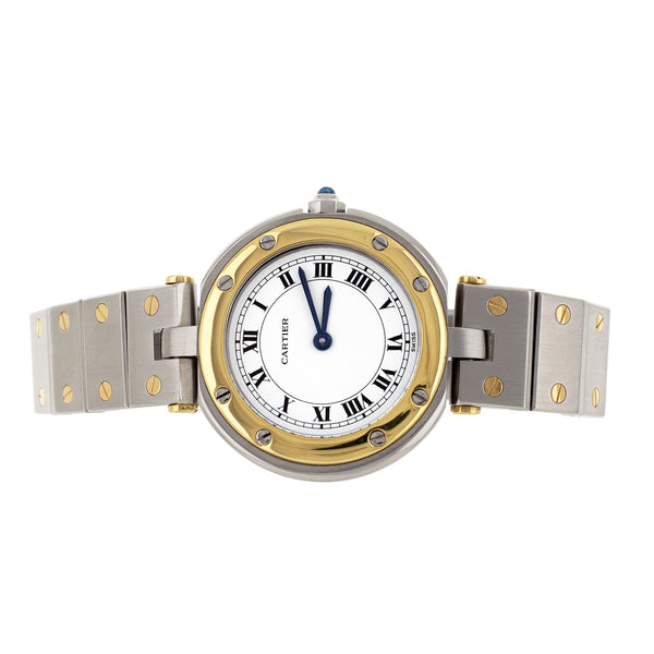 Cartier Santos Ronde Vendome Stainless Steel Yellow Gold white dial 27mm 8191