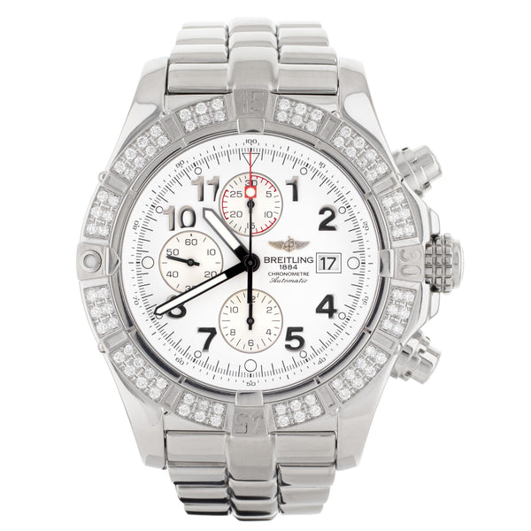 Breitling Super Avenger Stainless steel white dial 48mm A1337053/A699 full set