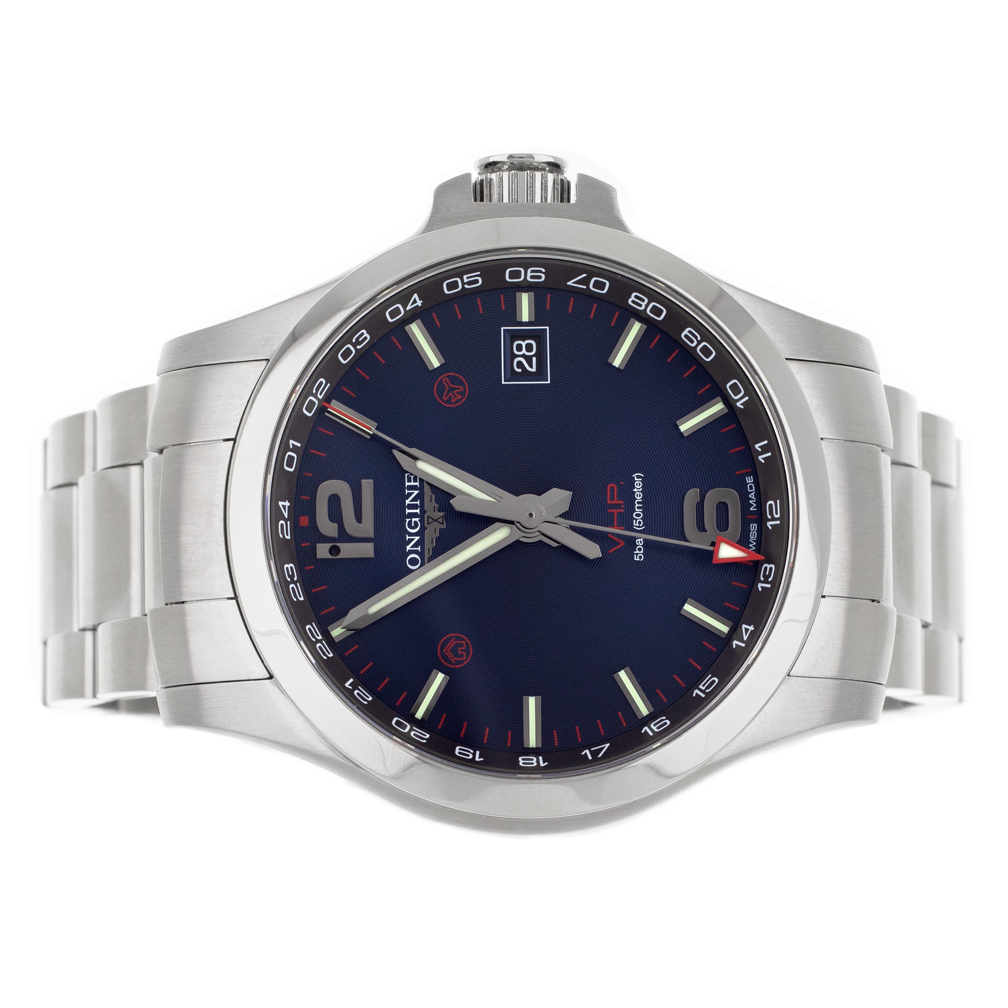 Longines Conquest V.H.P. GMT Stainless Steel Blue Dial 43mm L3.728.4.9