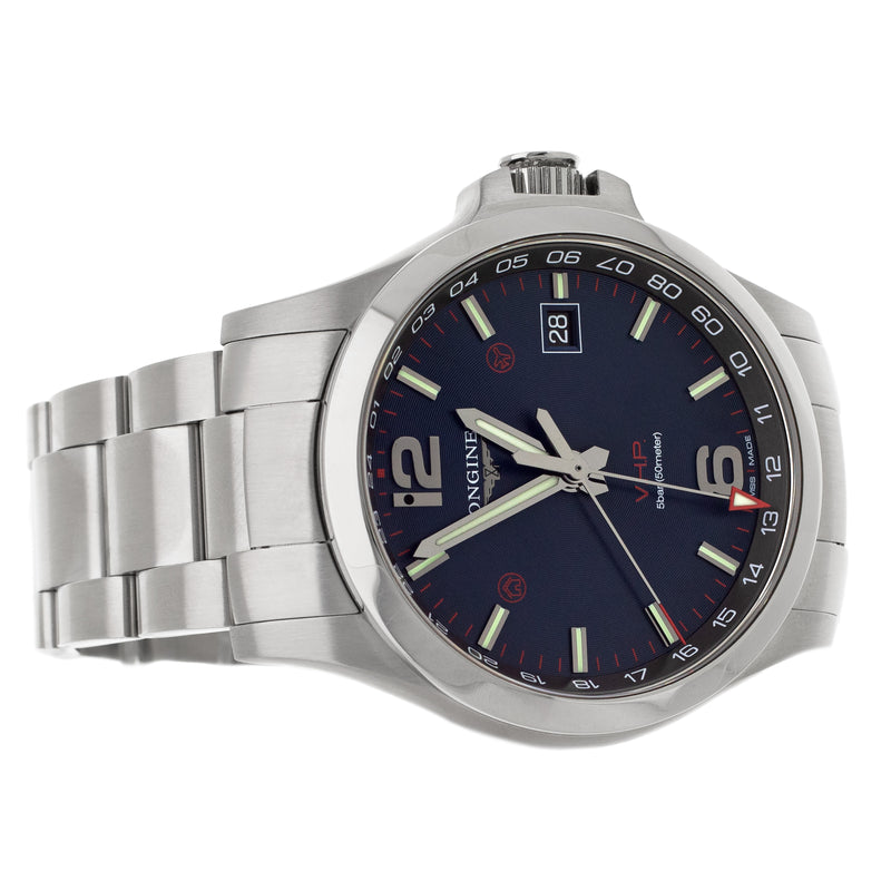 Longines Conquest V.H.P. GMT Stainless Steel Blue Dial 43mm L3.728.4.96.6 Full Set