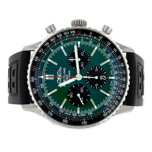 Breitling Navitimer B01 Chronograph Stainless Steel Green Dial 46mm 	AB0137241L1P