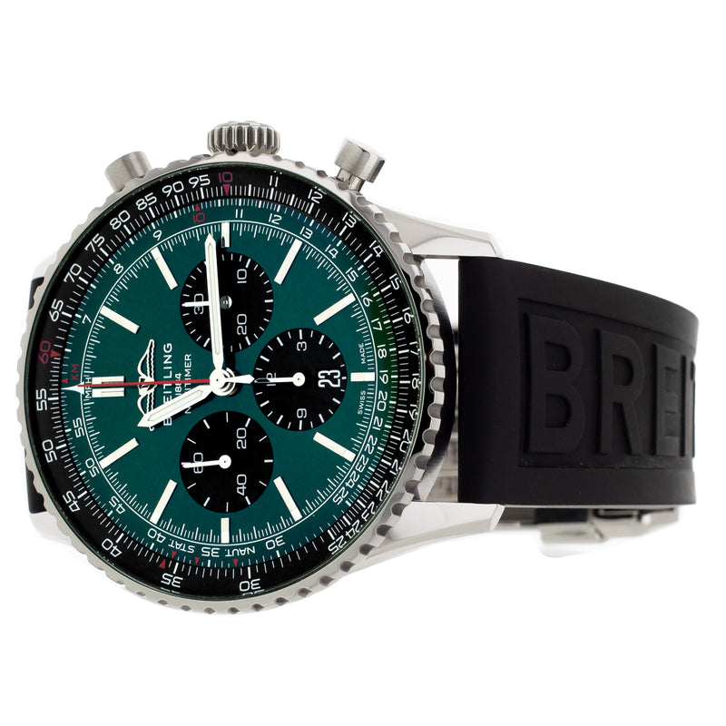 Breitling Navitimer B01 Chronograph Stainless Steel Green Dial 46mm 	AB0137241L1P