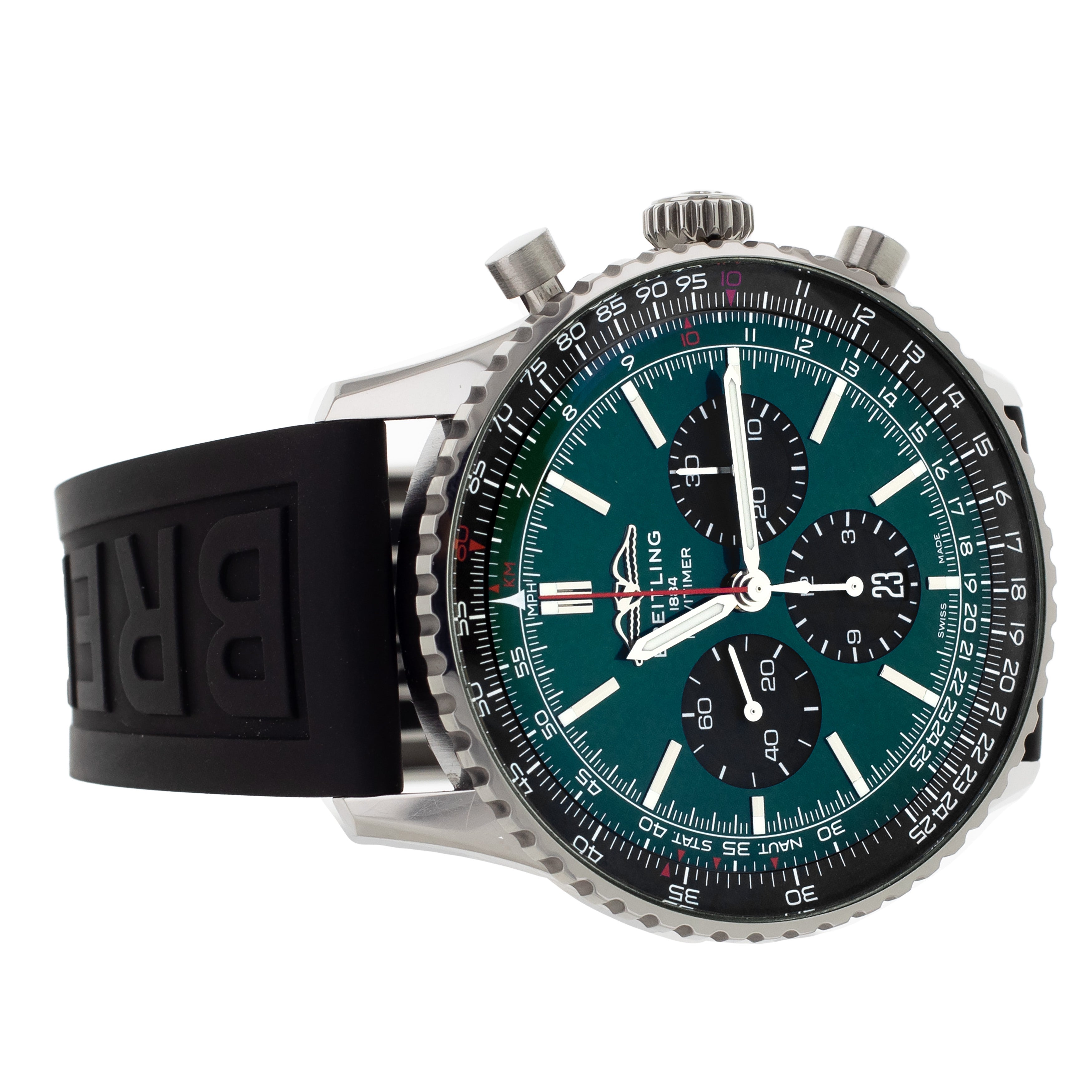 Breitling Navitimer B01 Chronograph Stainless Steel Green Dial 46mm AB0137241L1P1