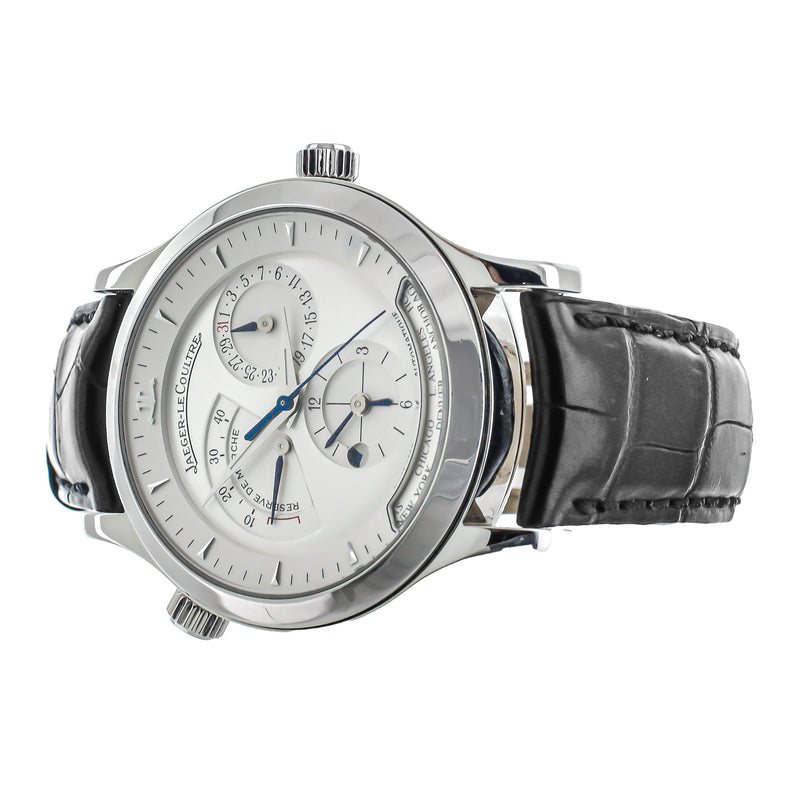 Jaeger LeCoultre Master Geographic Stainless Steel Silver Dial 38mm Q1428420 Full Set