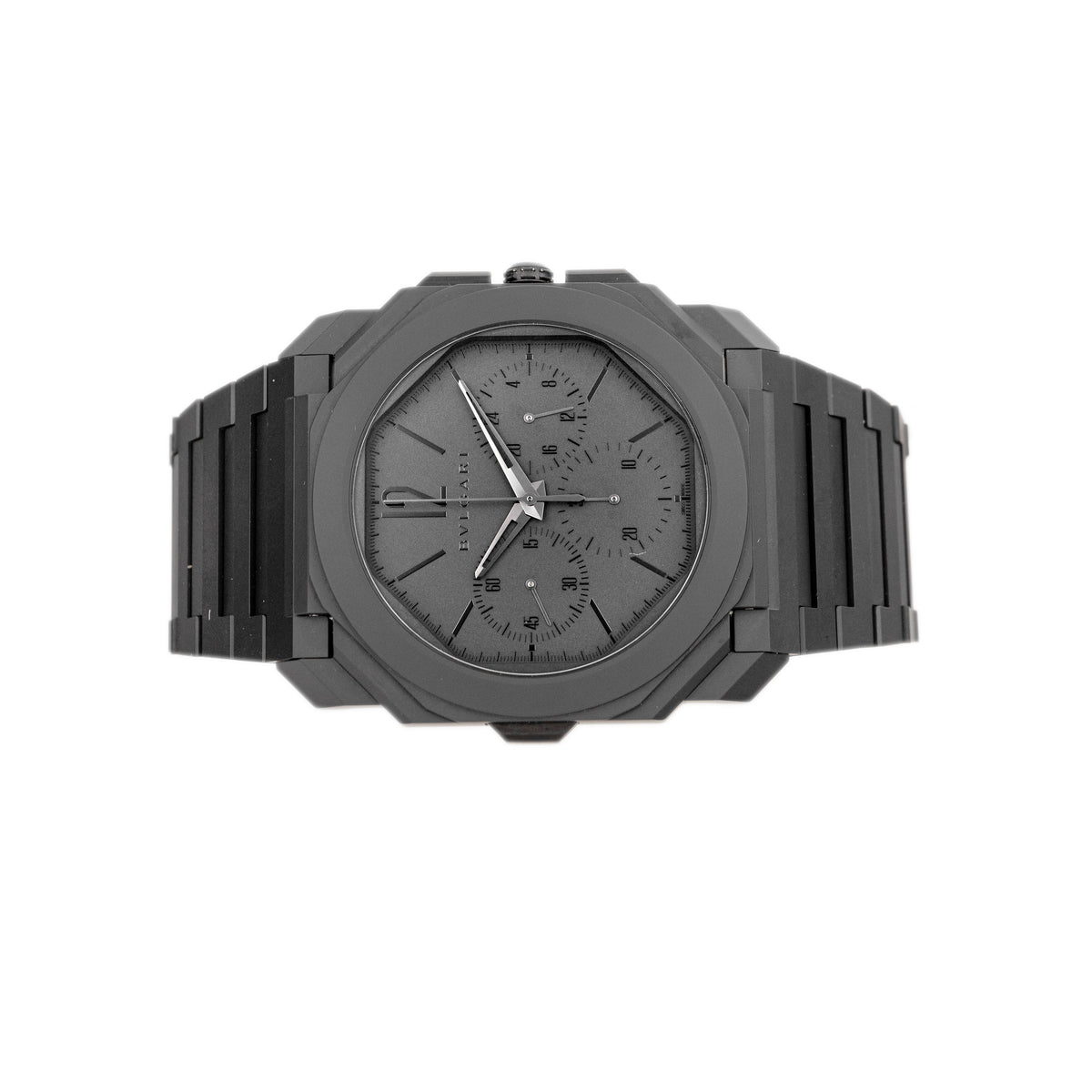 Bulgari Octo Finissimo Chronograph GMT Ceramic Black Dial 43mm 103278 Full Set