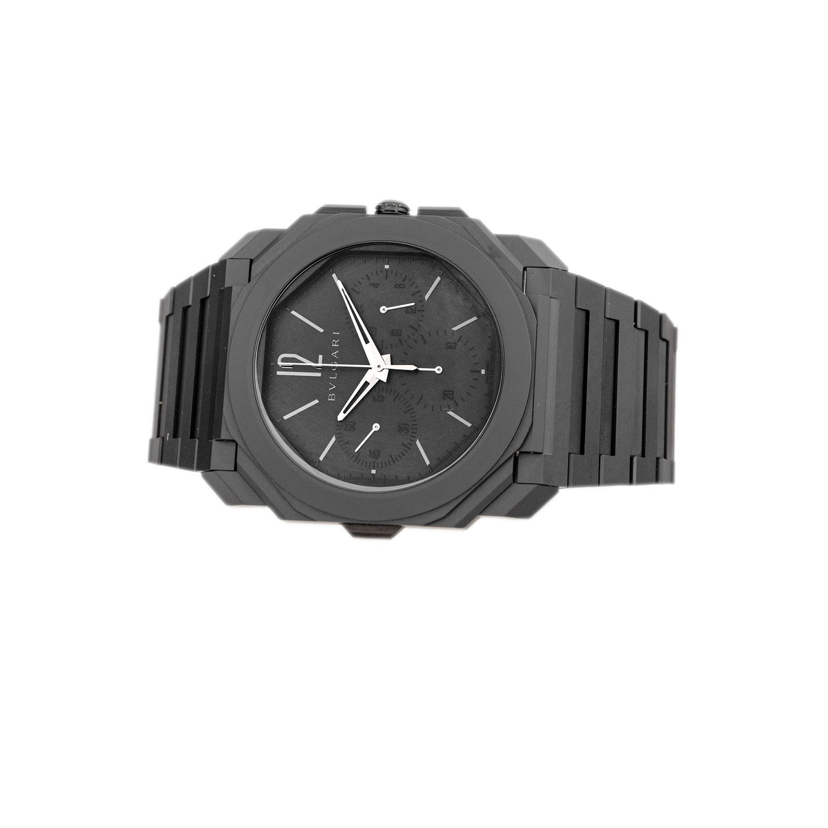 Bulgari Octo Finissimo Chronograph GMT Ceramic Black Dial 43mm 103278 Full Set