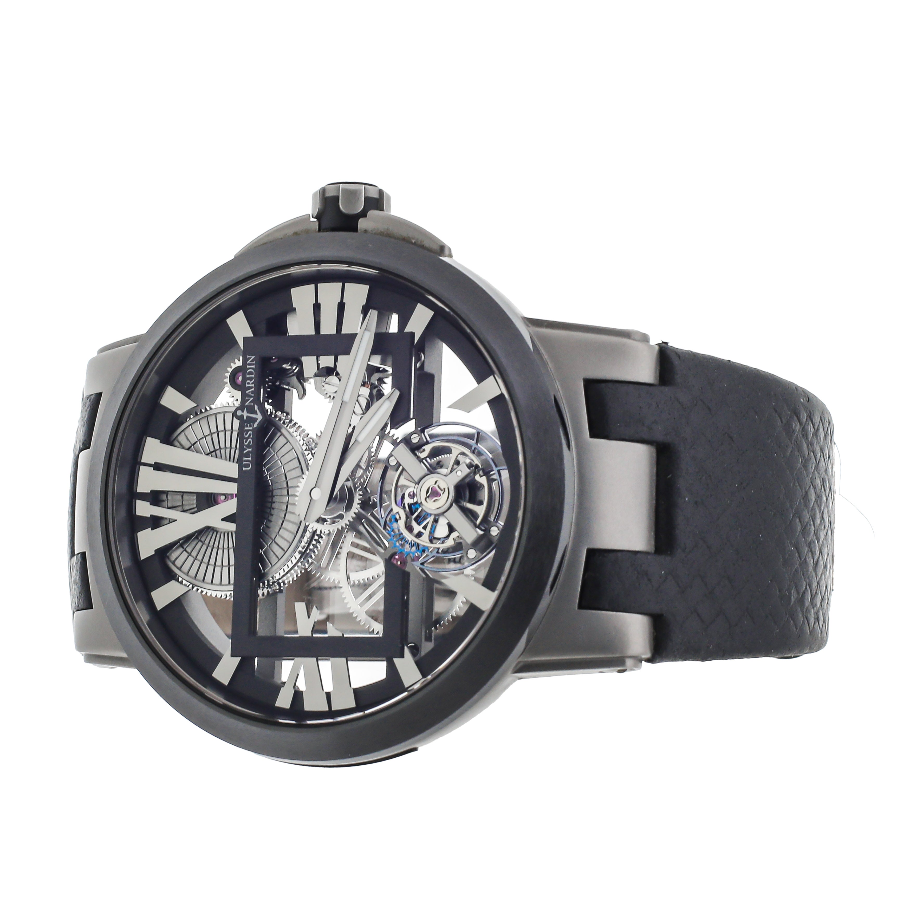 Ulysse Nardin Executive Skeleton Tourbillon Titanium Skeleton Dial 45mm 1713 139 Full Set