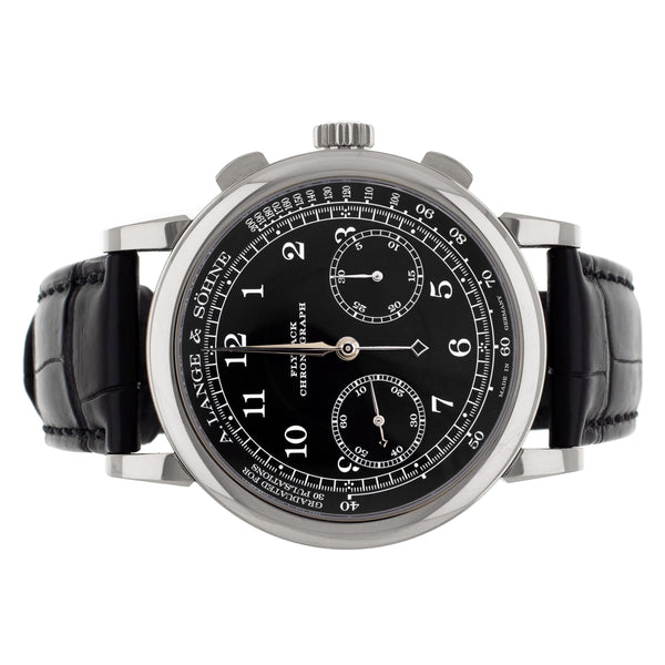 A. Lange & Sohne 1815 Chronograph White Gold Black Dial 39.5mm 414.028 Full Set