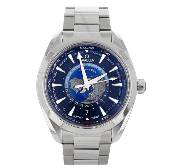 Omega Seamaster Aqua Terra GMT Worldtimer on Bracelet 22010432203001 Full Set