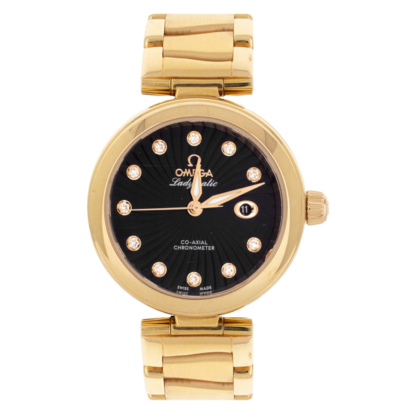 Omega De Ville Ladymatic Rose Gold Black Dial 34mm 425.60.34.20.51.001 Full set