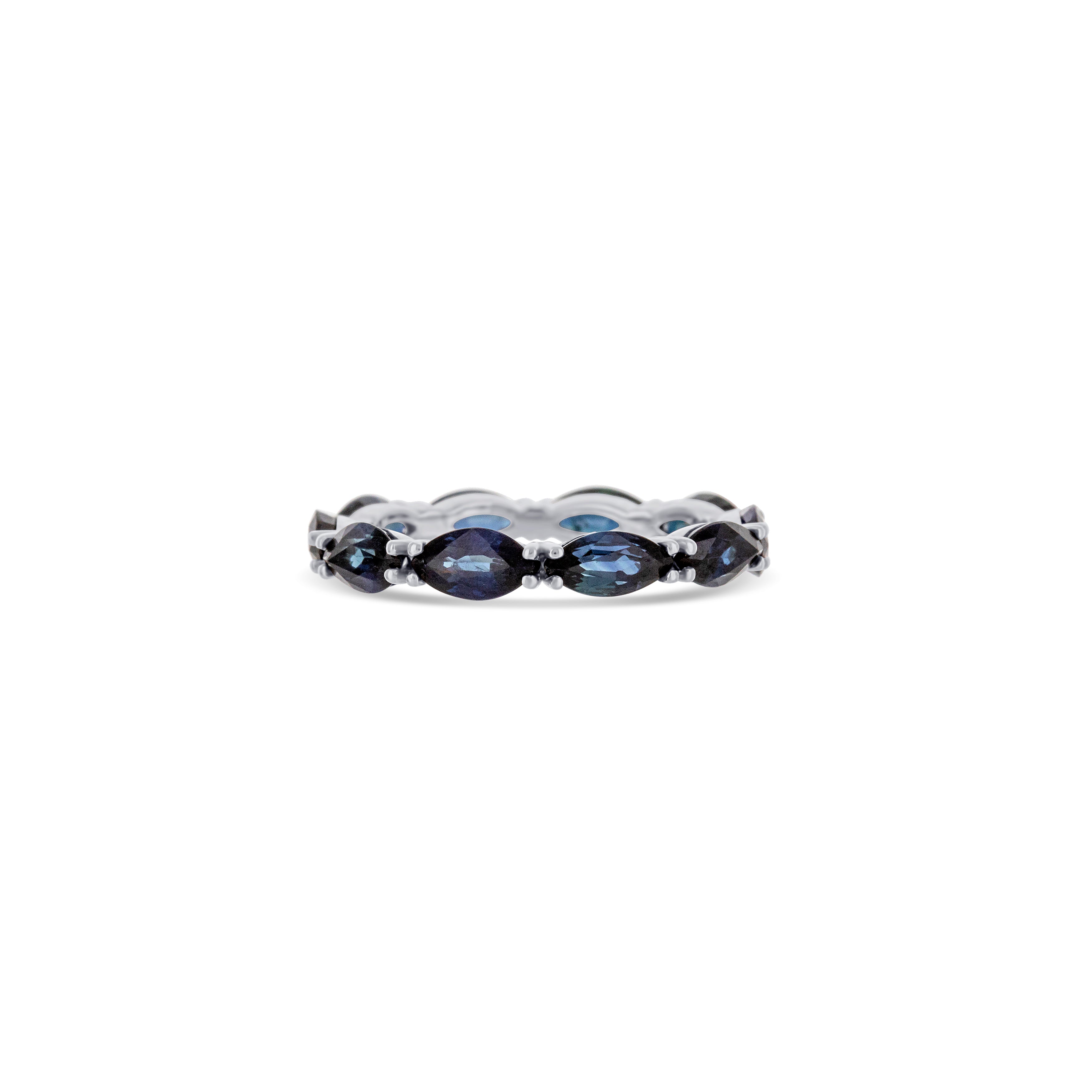 Platinum Blue Sapphire Marquise Band