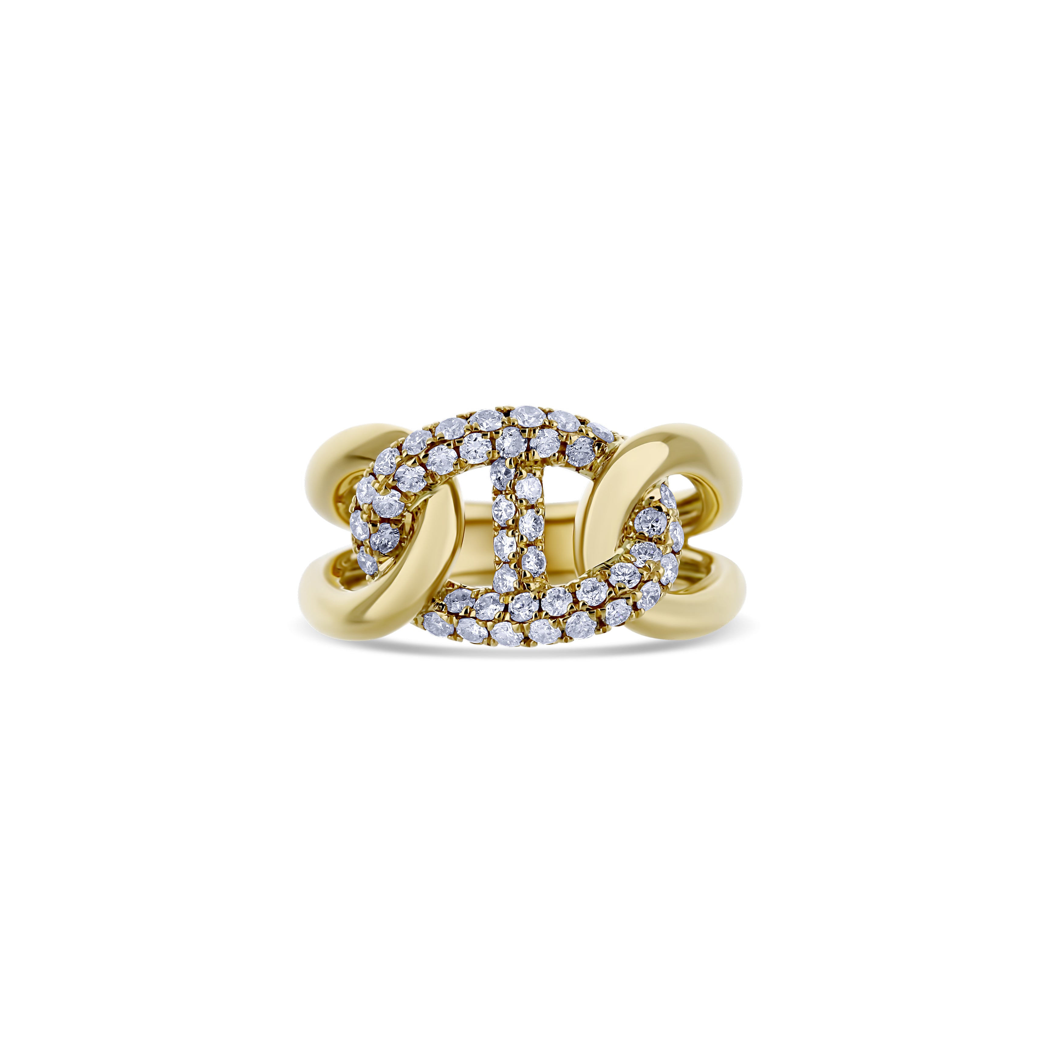18K Yellow Gold Chain Design Ring