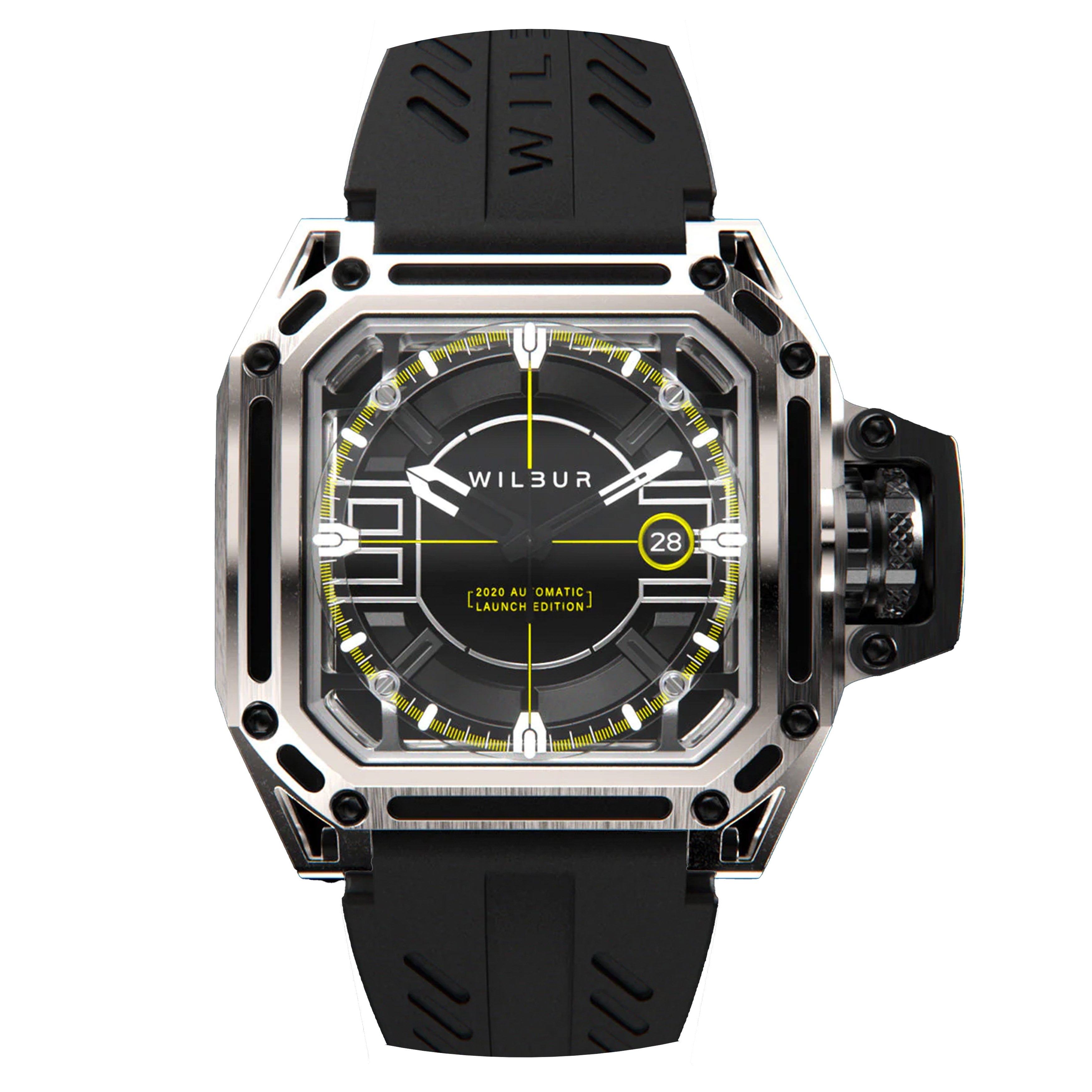 Wilbur Launch Edition JWA Watch, 44mm Black and Yellow Dial, JWA-SILVER/YELLOW