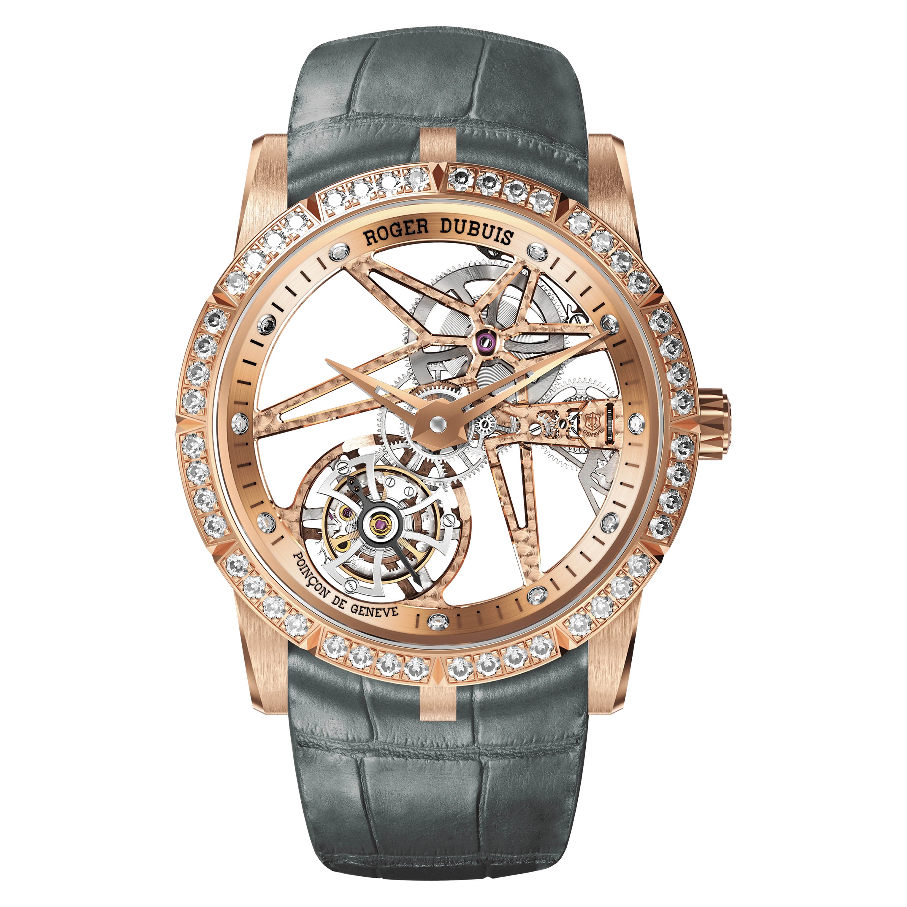 Roger Dubuis Excalibur Monotourbillon Watch, 36mm Pink Gold Dial, DBEX0664