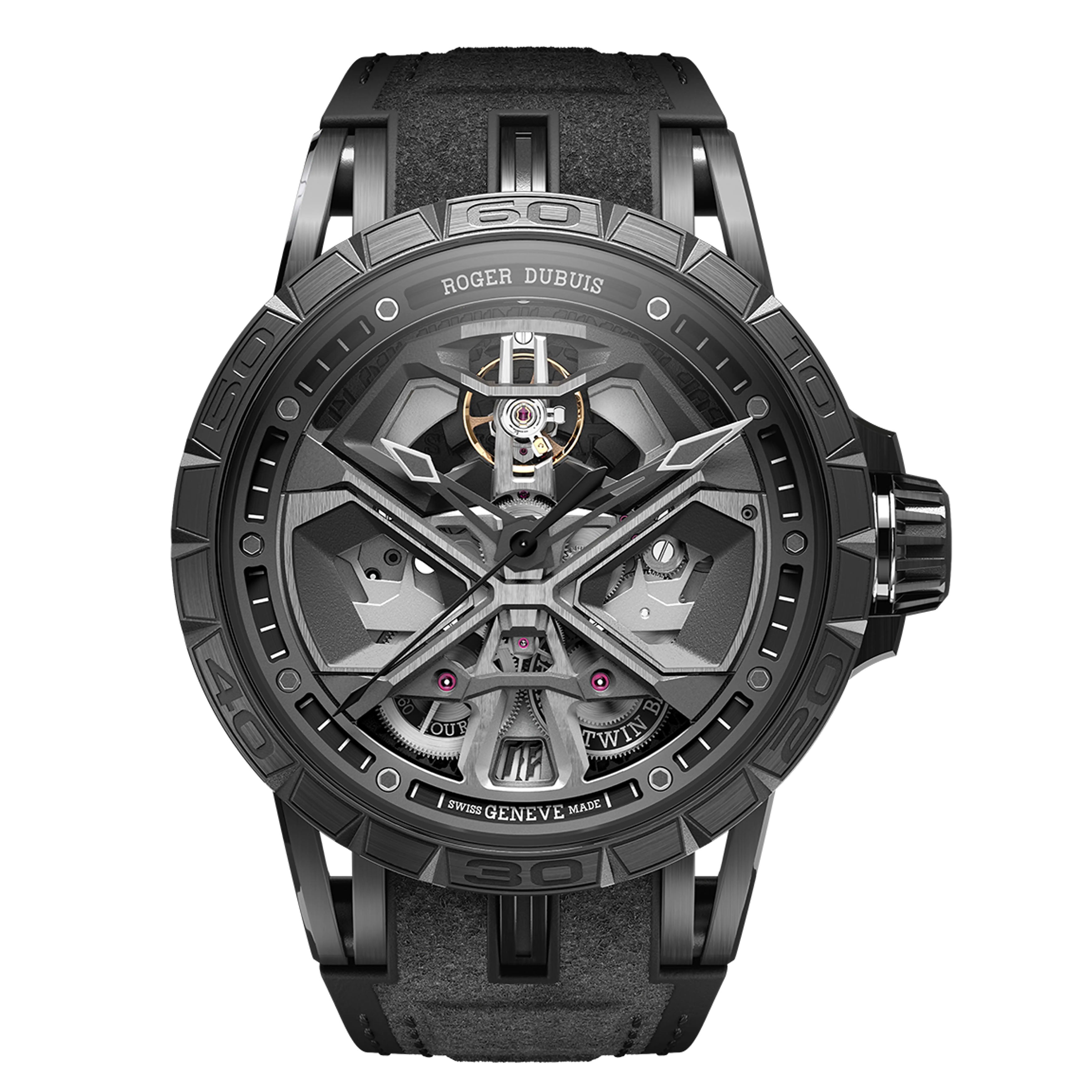 Roger Dubuis Excalibur Spider Monobalancier Huracan Watch, 45mm Gray Skeleton Dial, DBEX0829