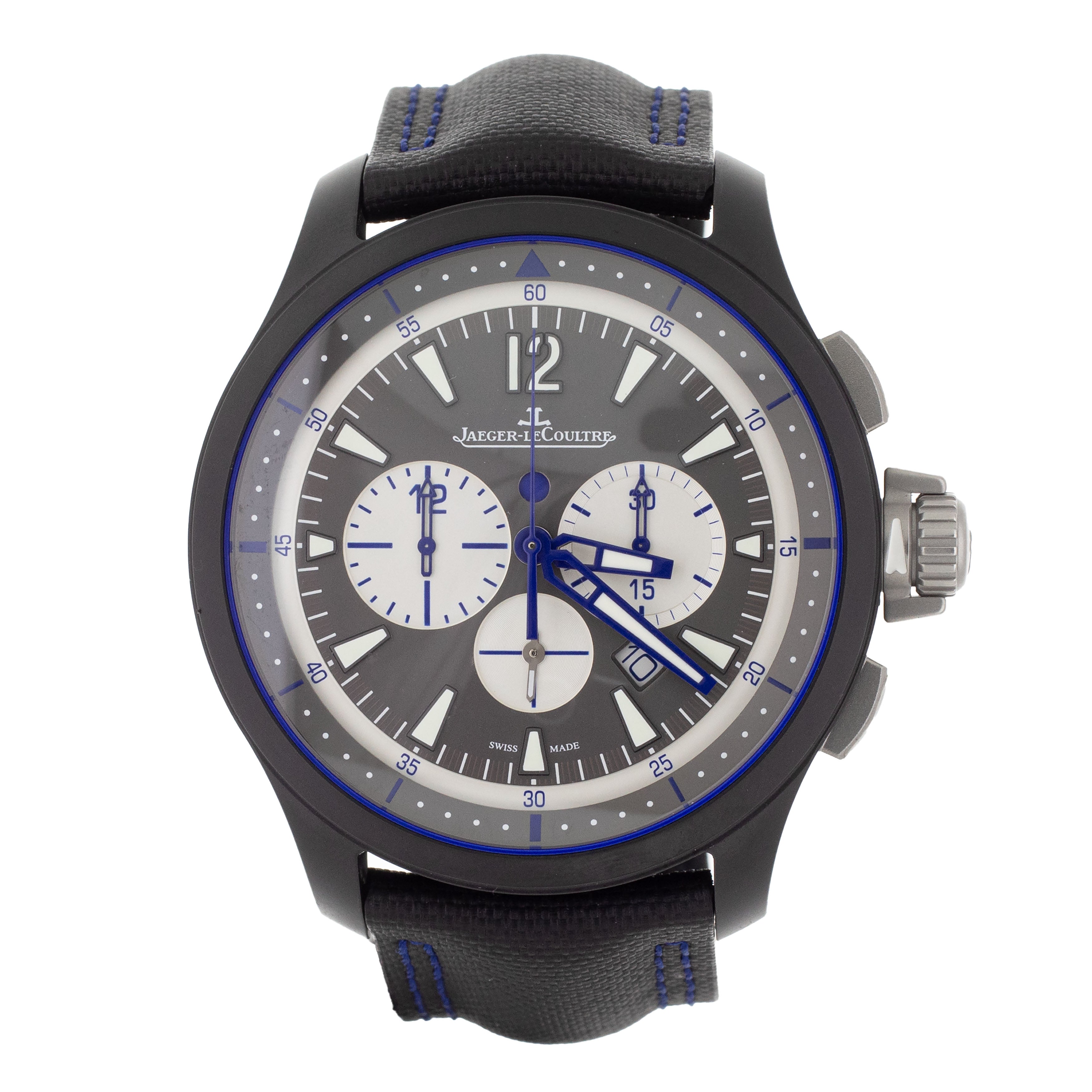 Jaeger LeCoultre Master Compressor Chronograph Ceramic Black Dial 46mm