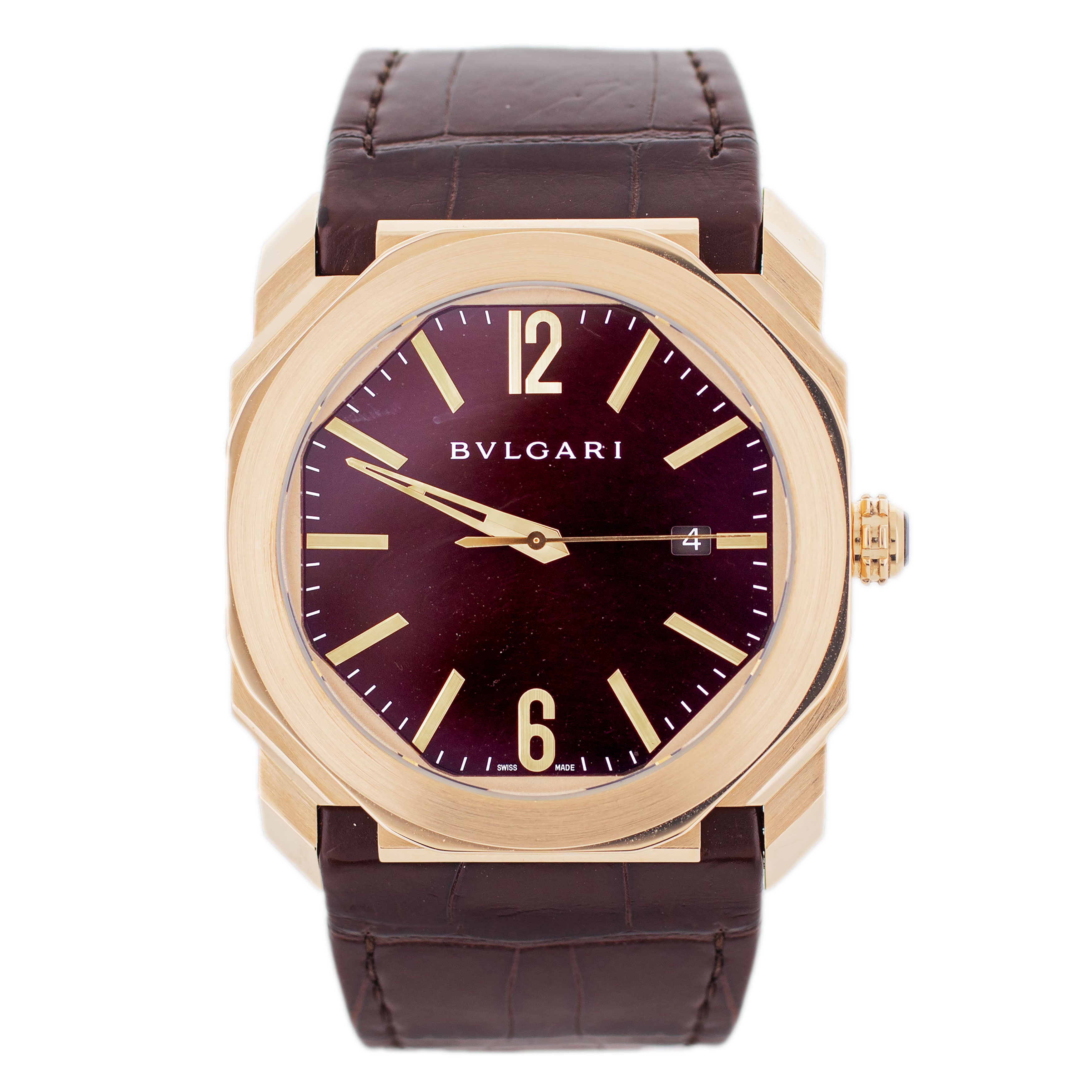 Bulgari Octo 17K Rose Gold Brown Dial 41mm BG0 P 41