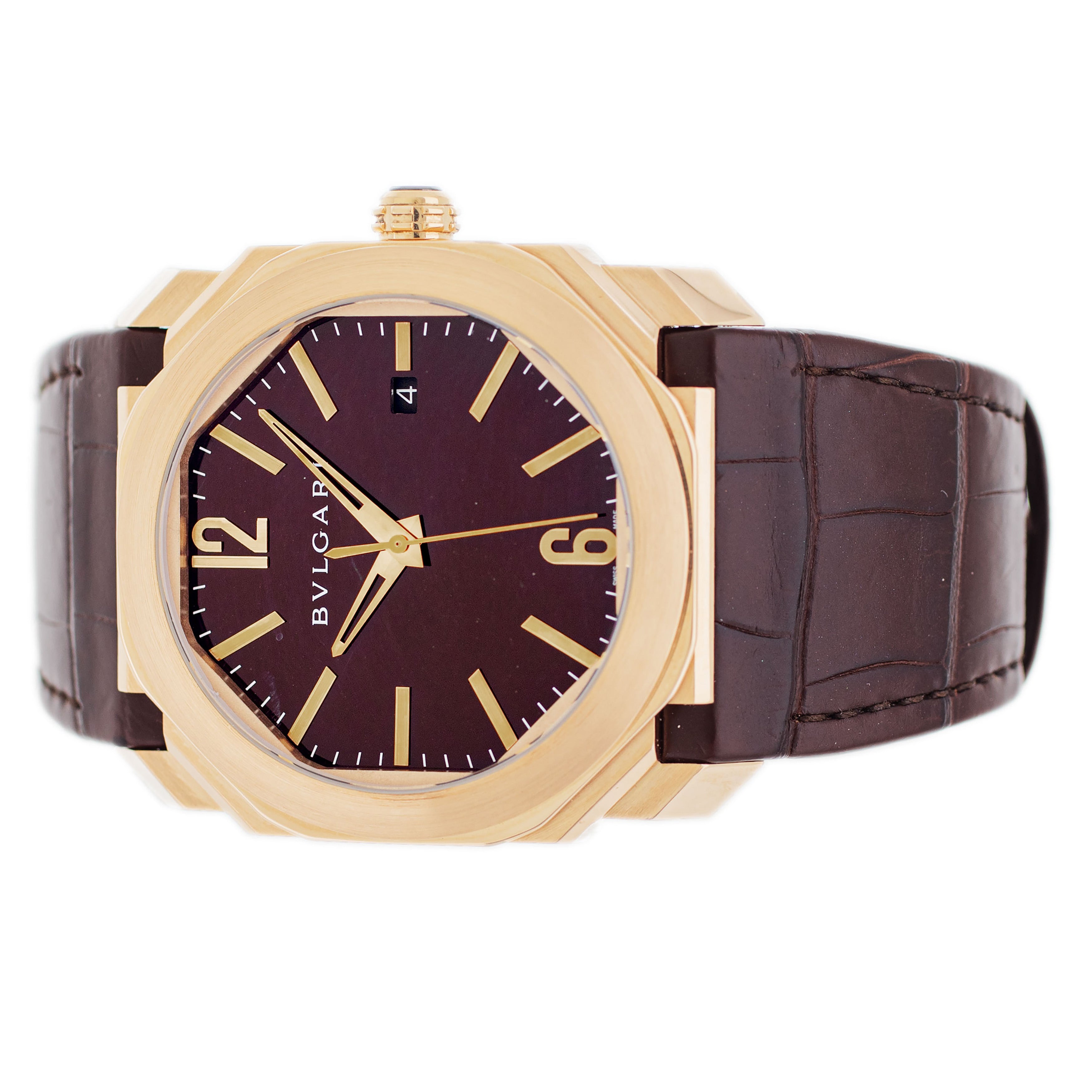 Bulgari Octo 17K Rose Gold Brown Dial 41mm BG0 P 41